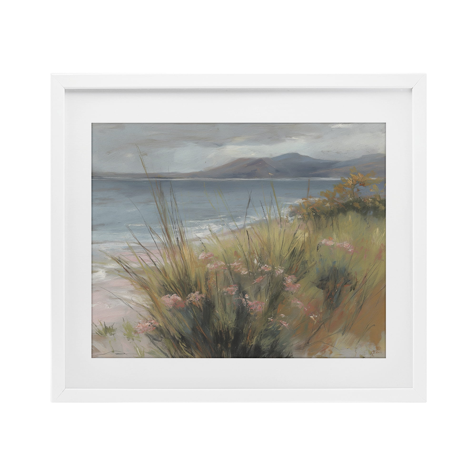 Stupell Industries The Green Valley Beach White Framed Print Under Glass, design by Svetlana Aleynikova
