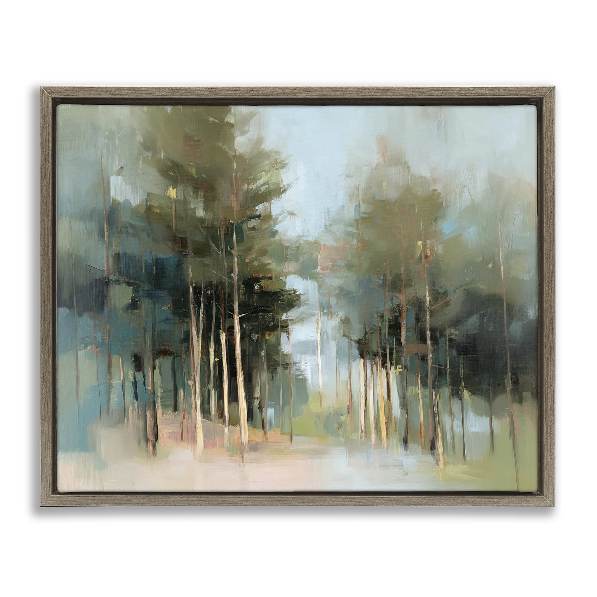 Stupell Industries The Grove Impressionist Forest Brown Framed Floater Canvas Wall Art, design by Kim Curinga
