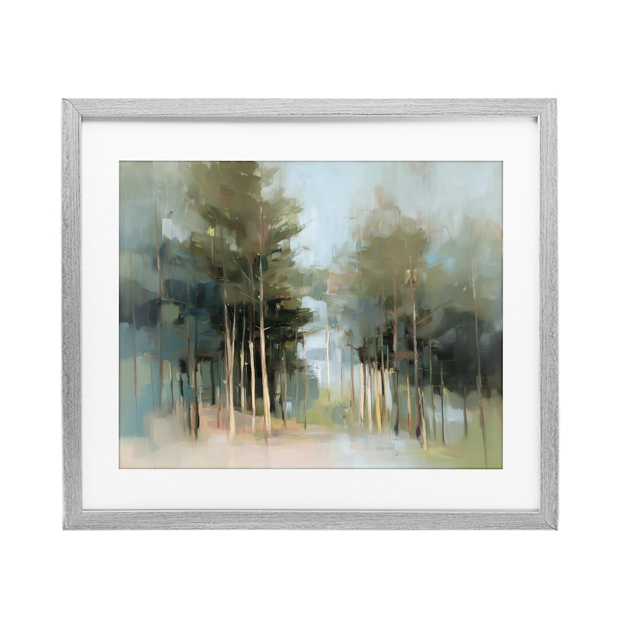 Stupell Industries The Grove Impressionist Forest Gray Framed Print Under Glass, design by Kim Curinga