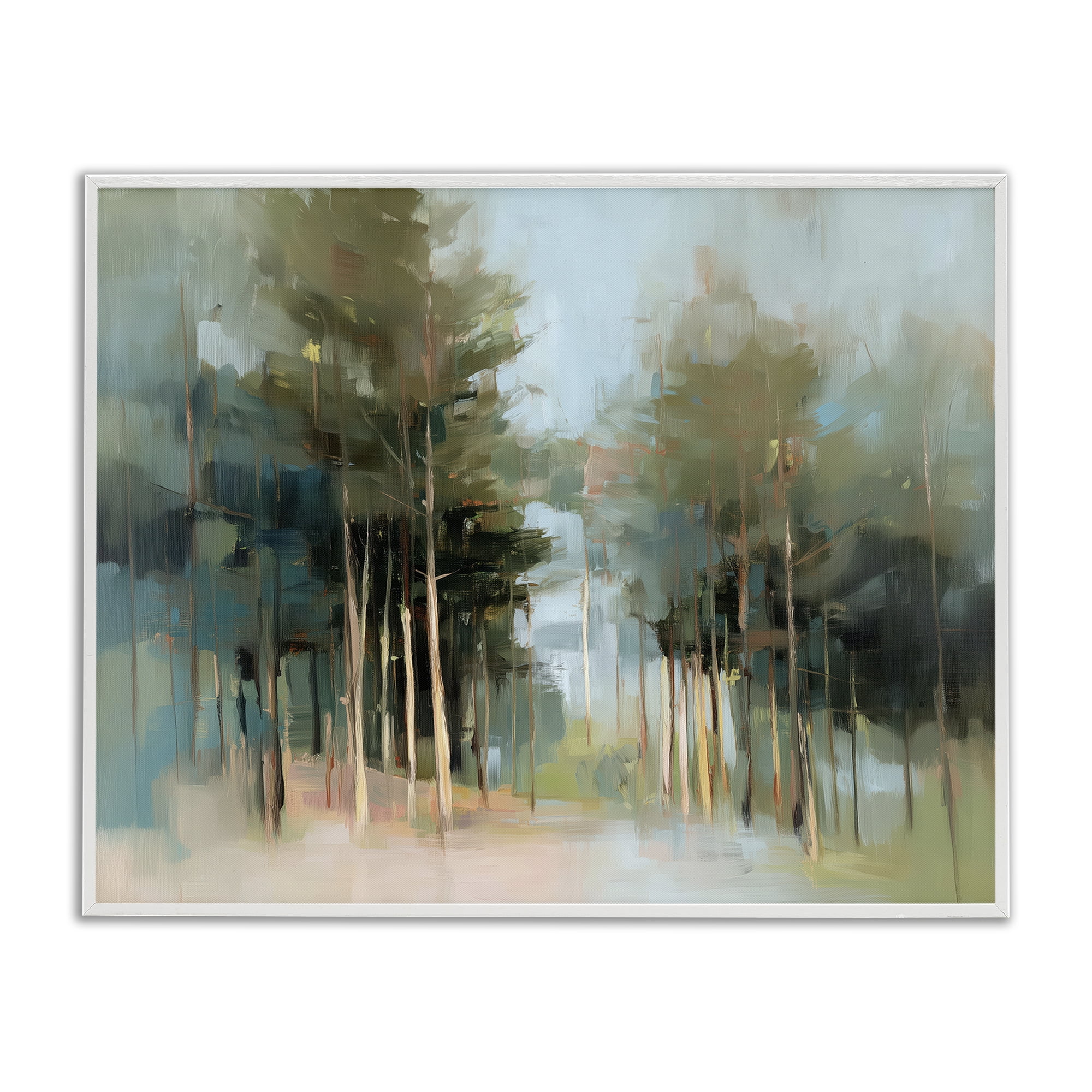Stupell Industries The Grove Impressionist Forest White Framed Giclee Art, design by Kim Curinga