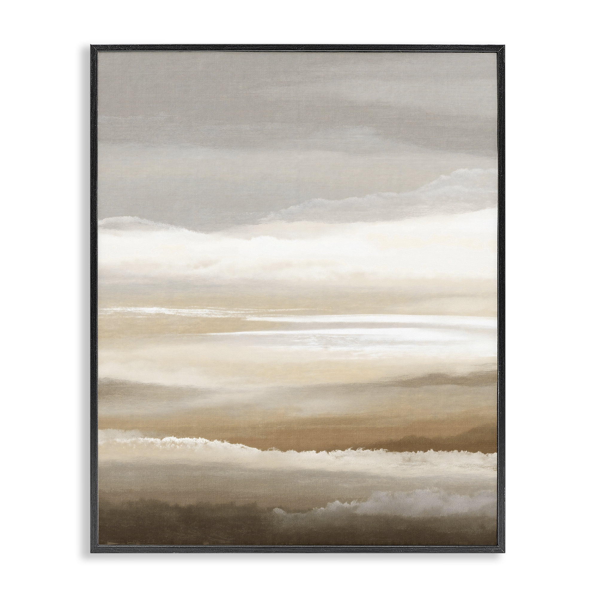 Stupell Industries The Horizon Serene Cloud Layers Black Framed Giclee Art, design by Ink Drop Loft