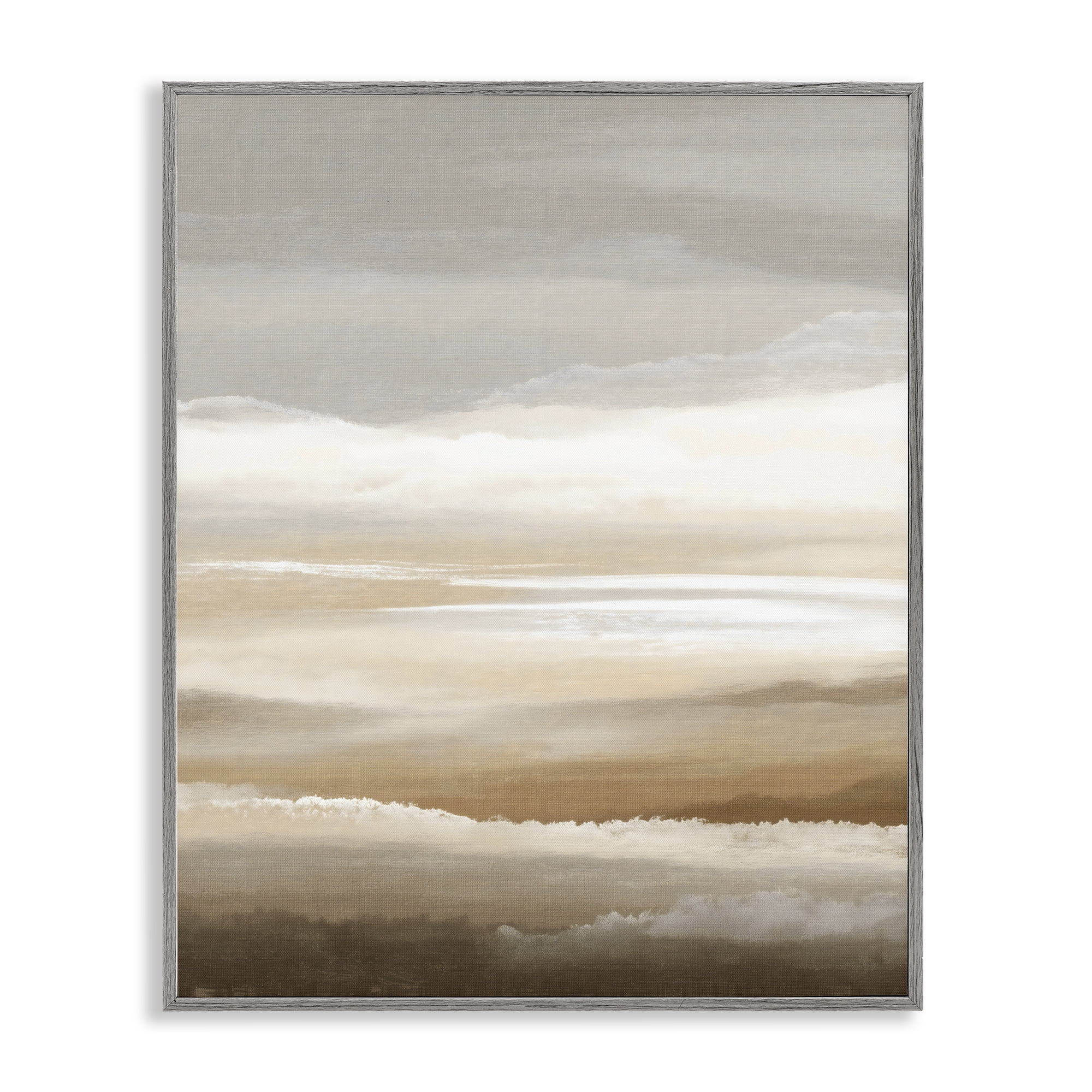 Stupell Industries The Horizon Serene Cloud Layers Gray Framed Giclee Art, design by Ink Drop Loft