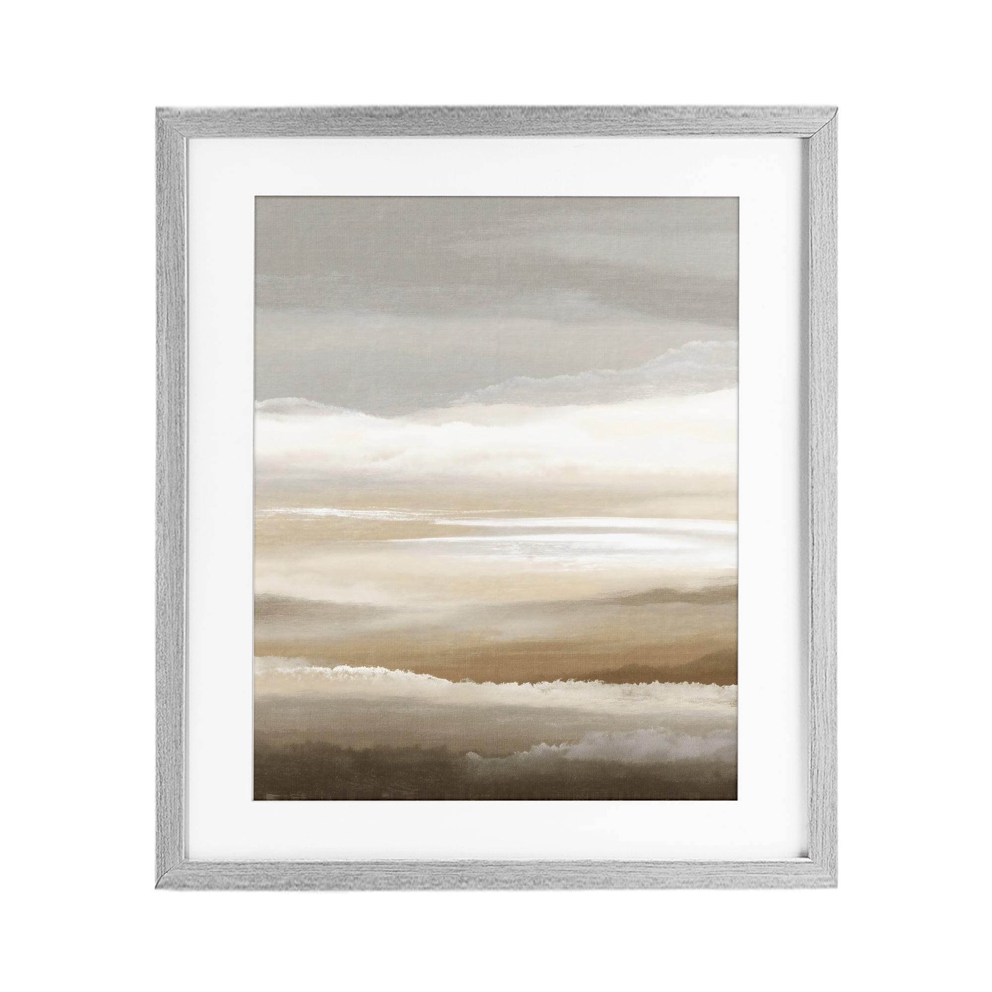 Stupell Industries The Horizon Serene Cloud Layers Gray Framed Print Under Glass, design by Ink Drop Loft