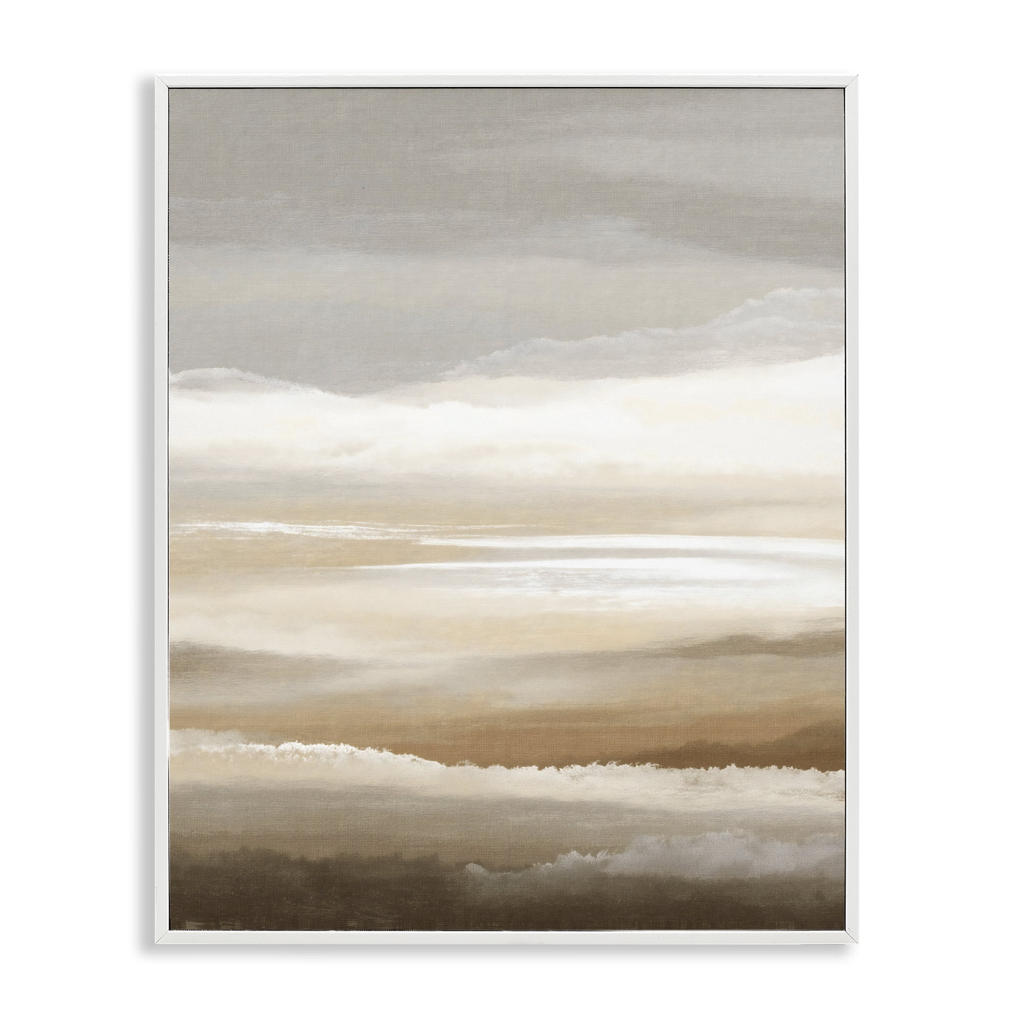 Stupell Industries The Horizon Serene Cloud Layers White Framed Giclee Art, design by Ink Drop Loft