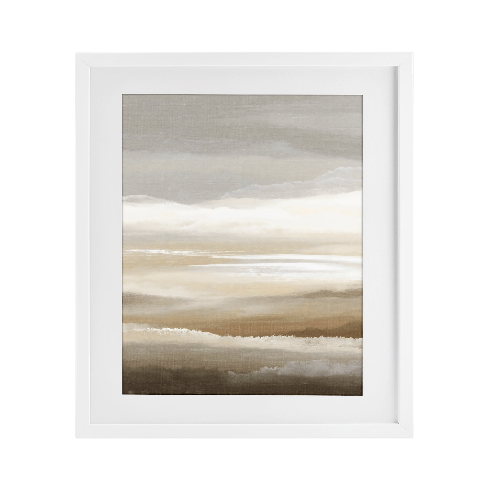 Stupell Industries The Horizon Serene Cloud Layers White Framed Print Under Glass, design by Ink Drop Loft