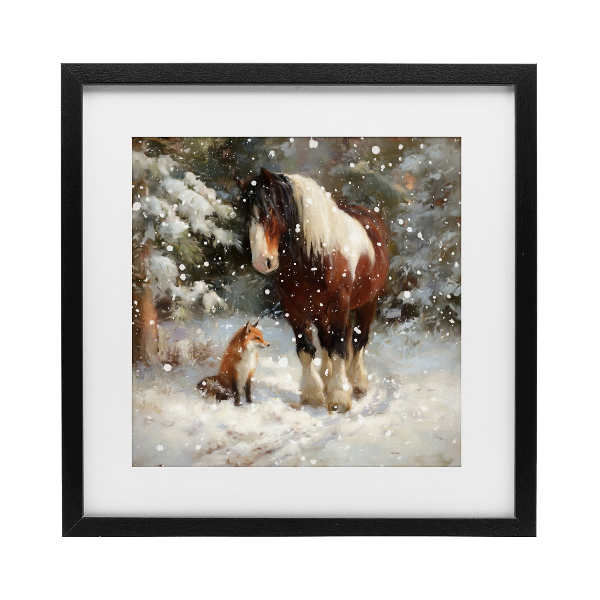 Stupell Industries The Horse & The Fox Black Framed Print Under Glass, design by Tina LeCour
