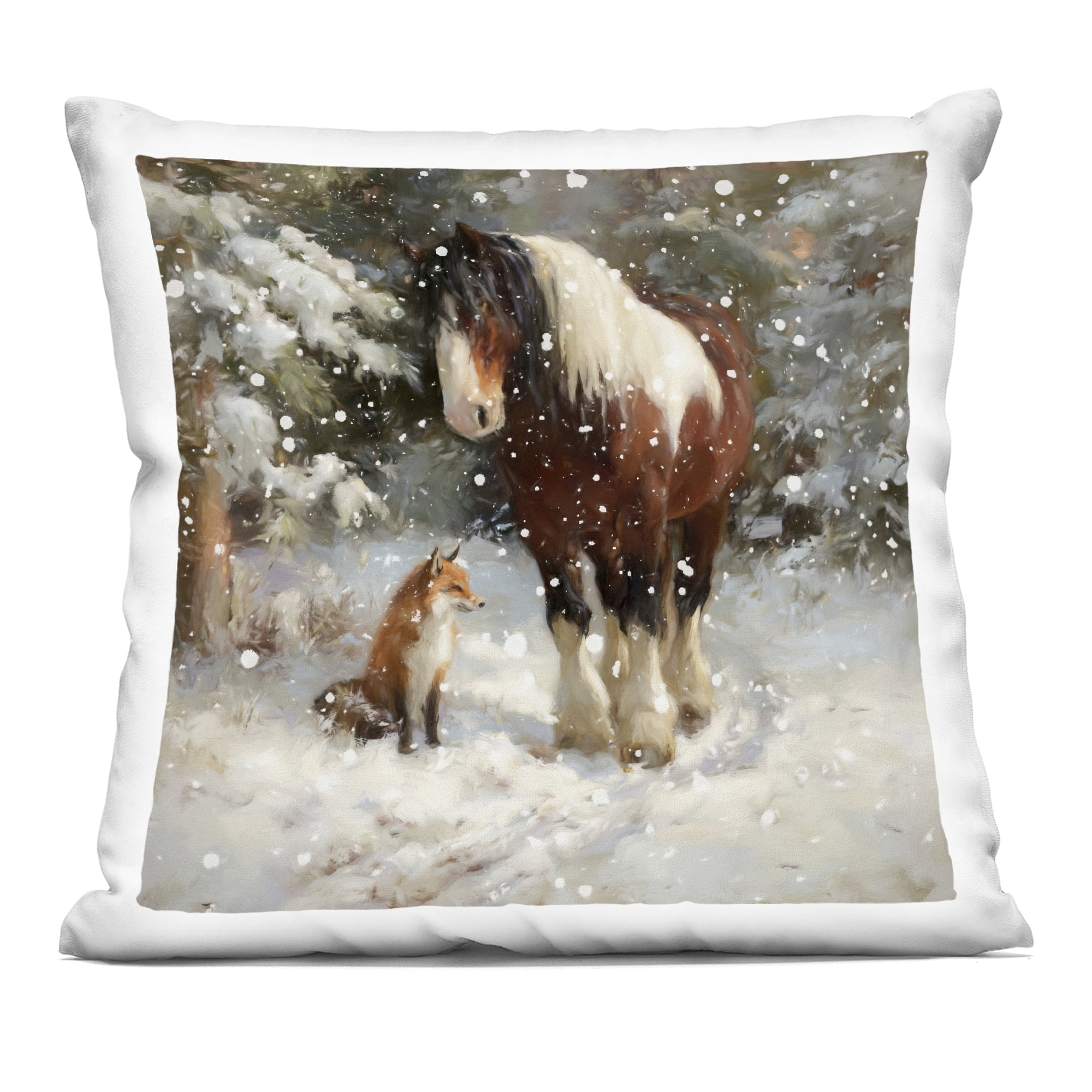 Stupell Industries The Horse & The Fox Decorative Printed Throw Pillow, design by Tina LeCour