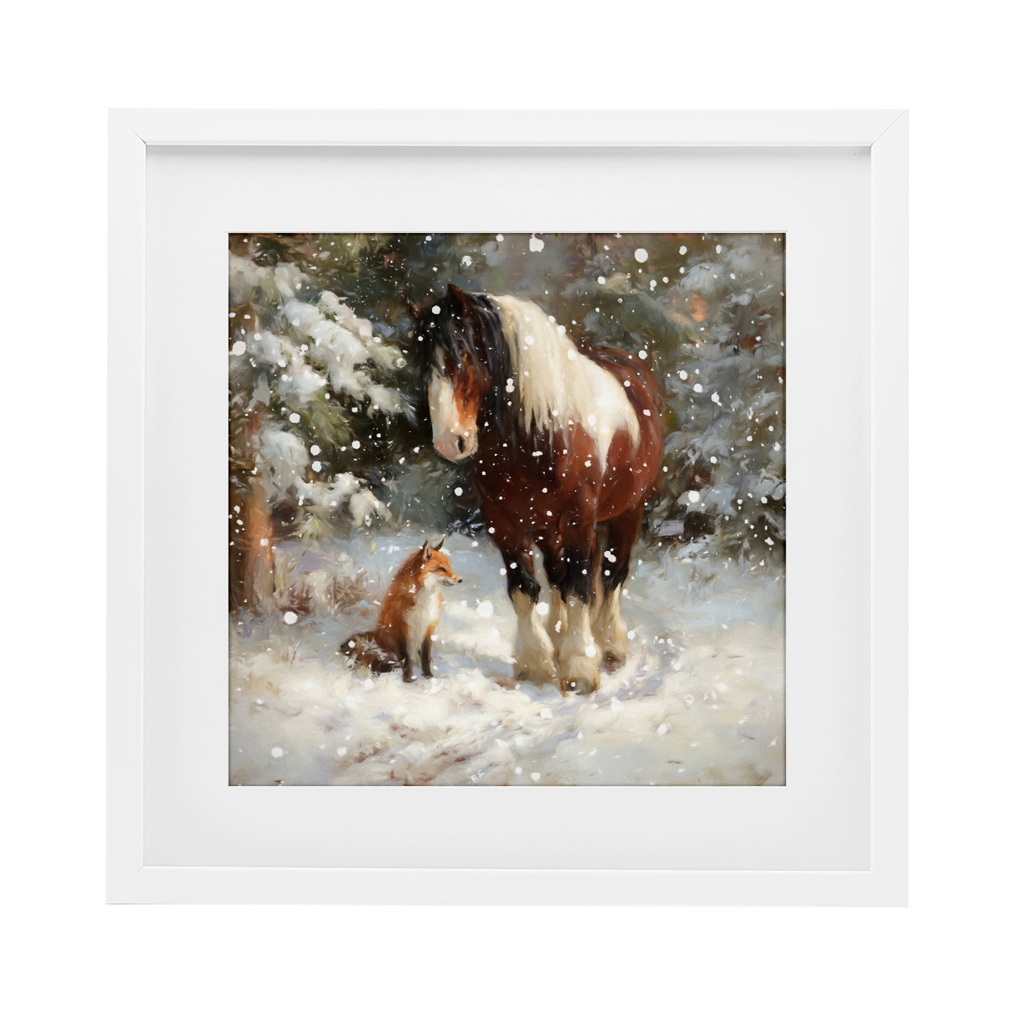 Stupell Industries The Horse & The Fox White Framed Print Under Glass, design by Tina LeCour