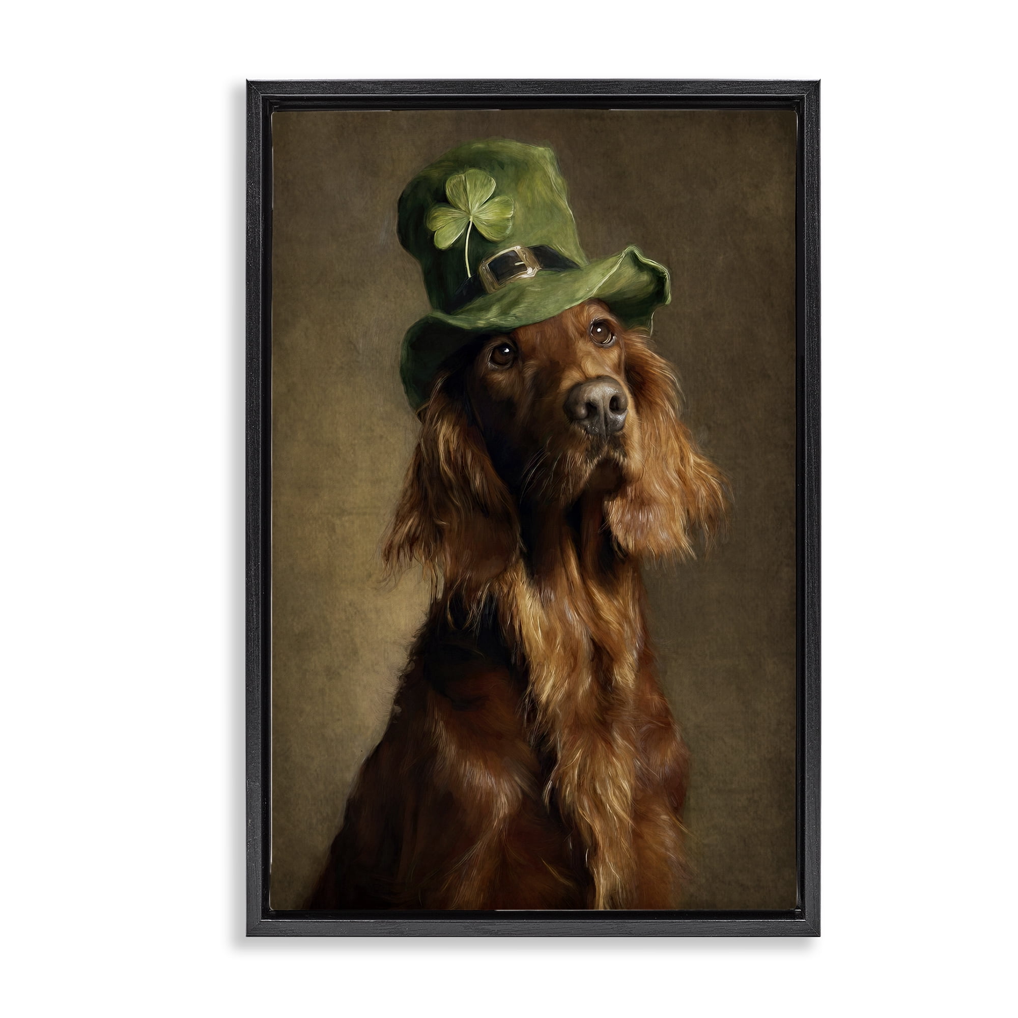 Stupell Industries The Irish Setter Portrait Black Framed Floater Canvas Wall Art, design by Tina LeCour