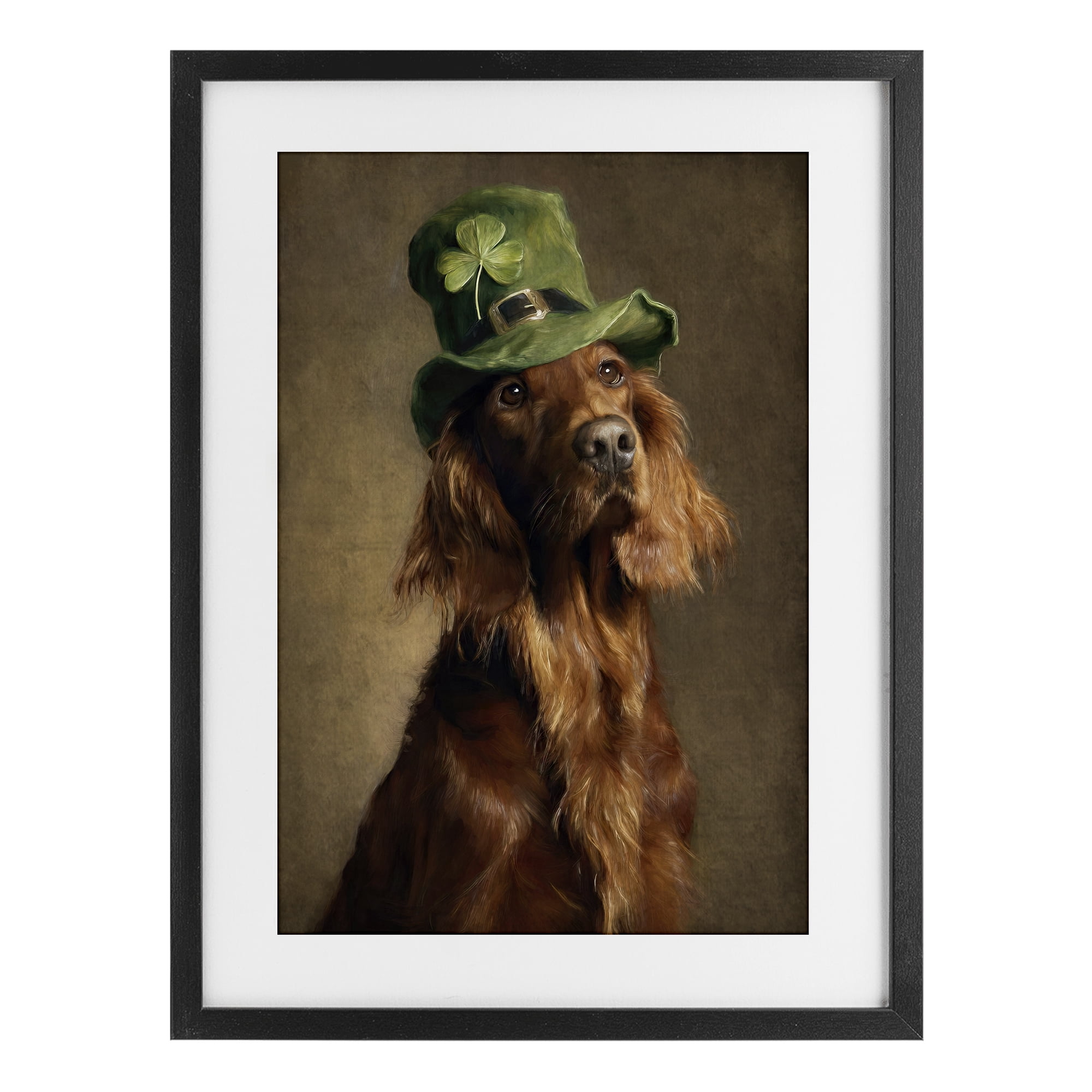 Stupell Industries The Irish Setter Portrait Black Framed Print Under Glass, design by Tina LeCour