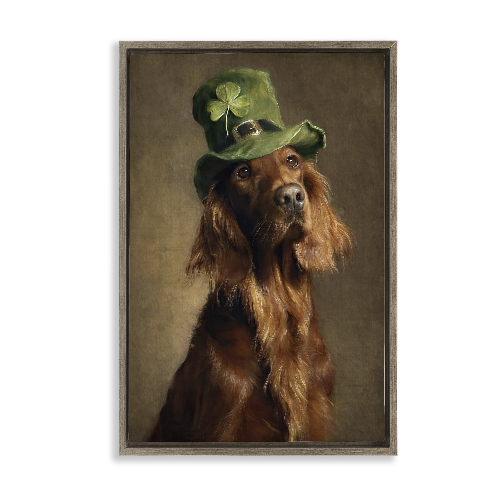 Stupell Industries The Irish Setter Portrait Brown Framed Floater Canvas Wall Art, design by Tina LeCour