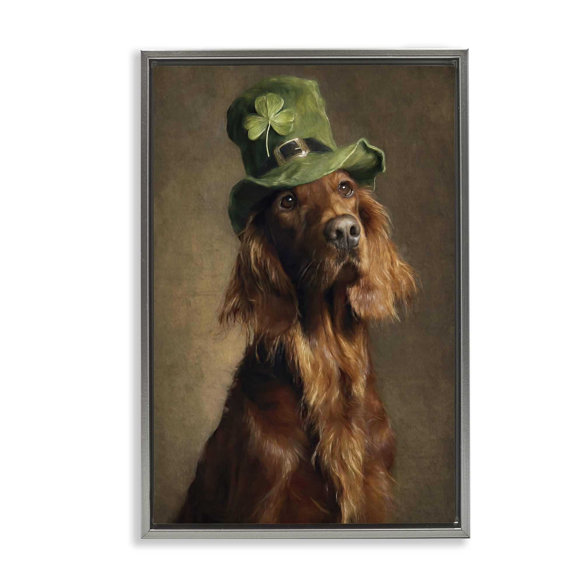 Stupell Industries The Irish Setter Portrait Gray Framed Floater Canvas Wall Art, design by Tina LeCour