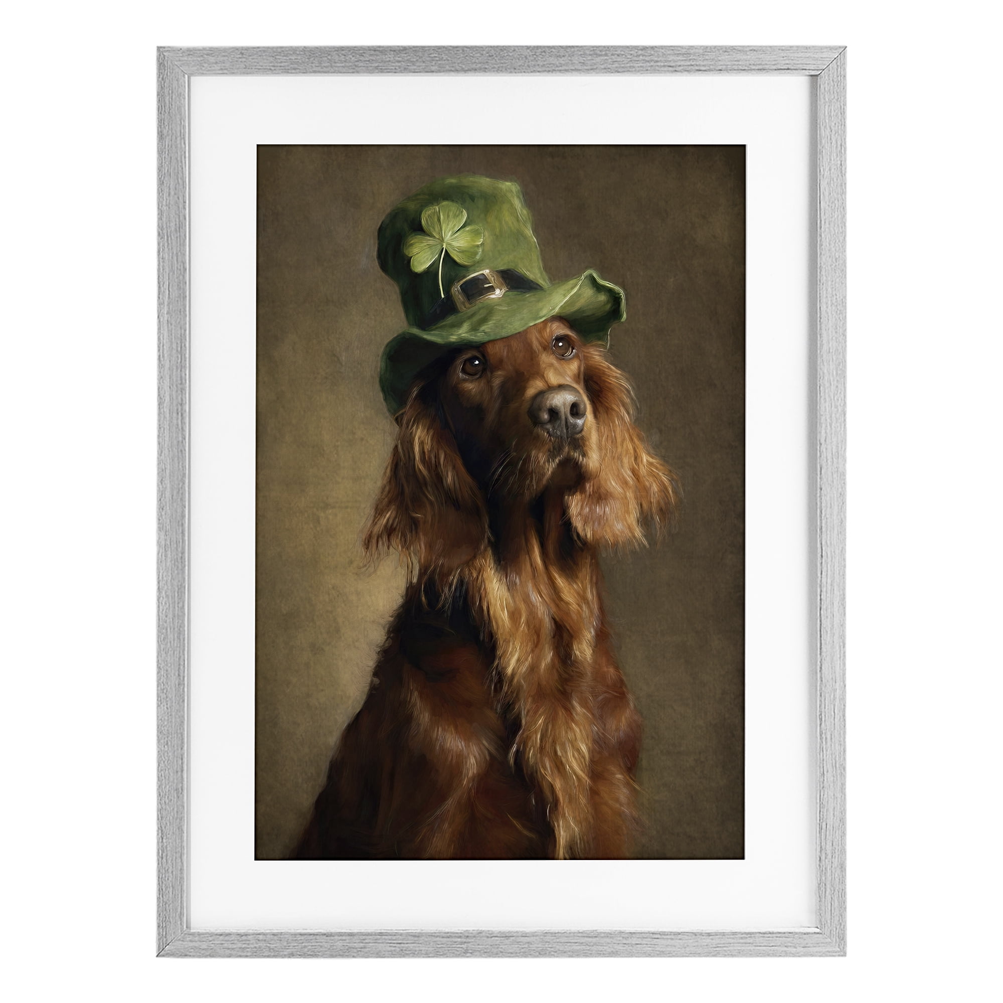 Stupell Industries The Irish Setter Portrait Gray Framed Print Under Glass, design by Tina LeCour