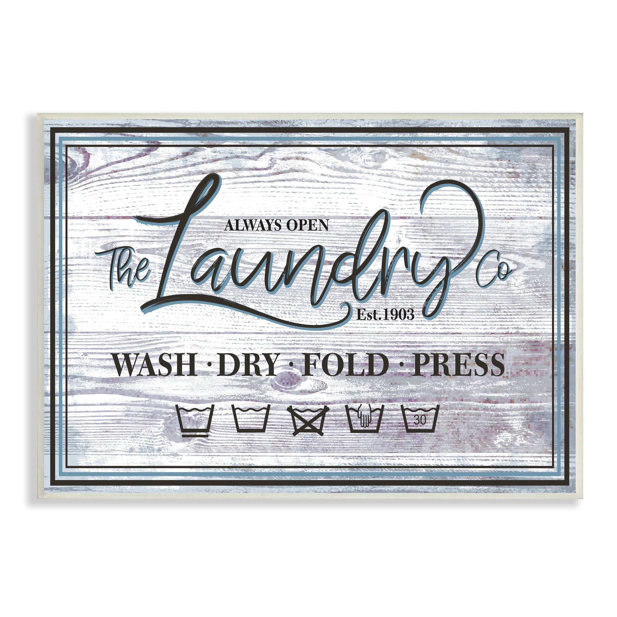 Stupell Industries The Laundry Co Sign Wash Fold Press Icons, 10 x 15, Designed by Jennifer Ellory