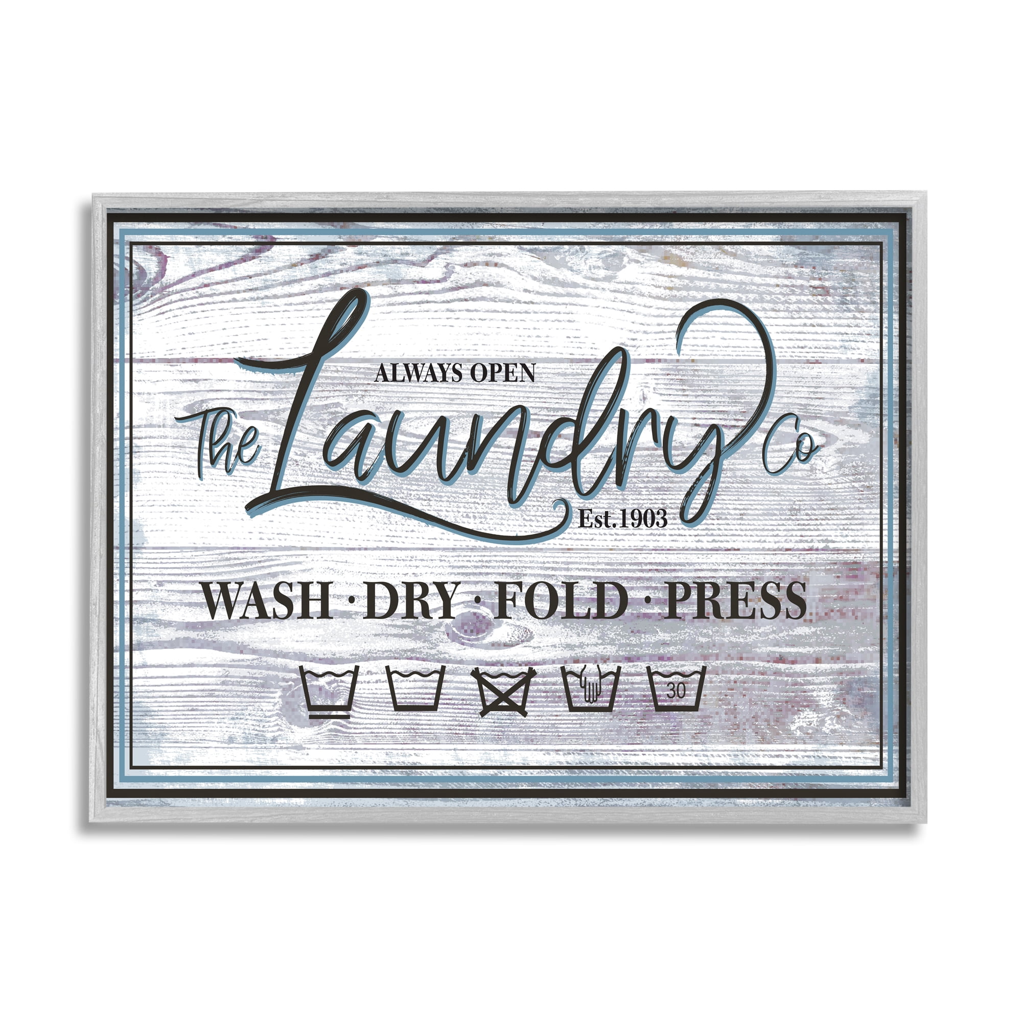 Stupell Industries The Laundry Co Sign Wash Fold Press Icons, 11 x 14, Designed by Jennifer Ellory