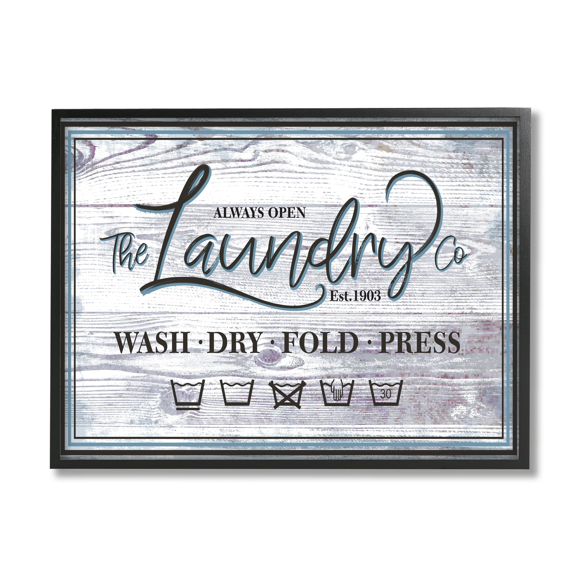 Stupell Industries The Laundry Co Sign Wash Fold Press Icons, 11 x 14, Designed by Jennifer Ellory