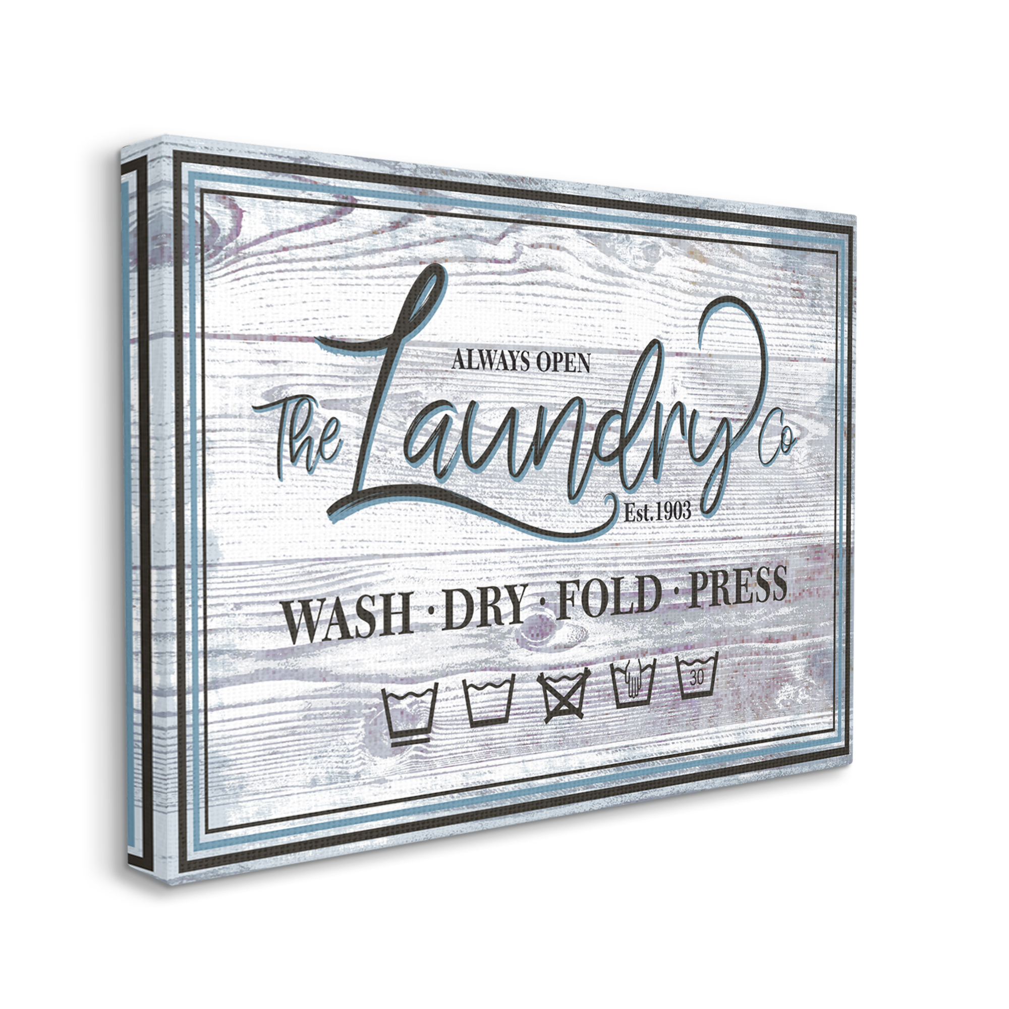 Stupell Industries The Laundry Co Sign Wash Fold Press Icons, 36 x 48, Designed by Jennifer Ellory