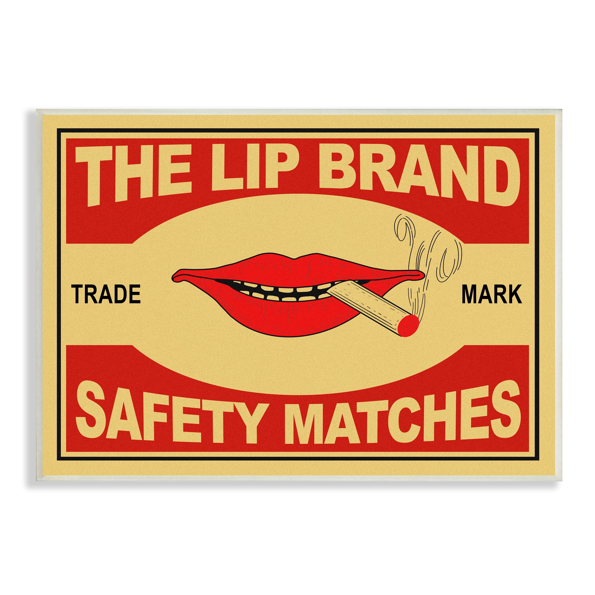 Stupell Industries The Lip Brand Safety Matches Sign Cigarette, 10 x 15, Designed by Mark Rogan