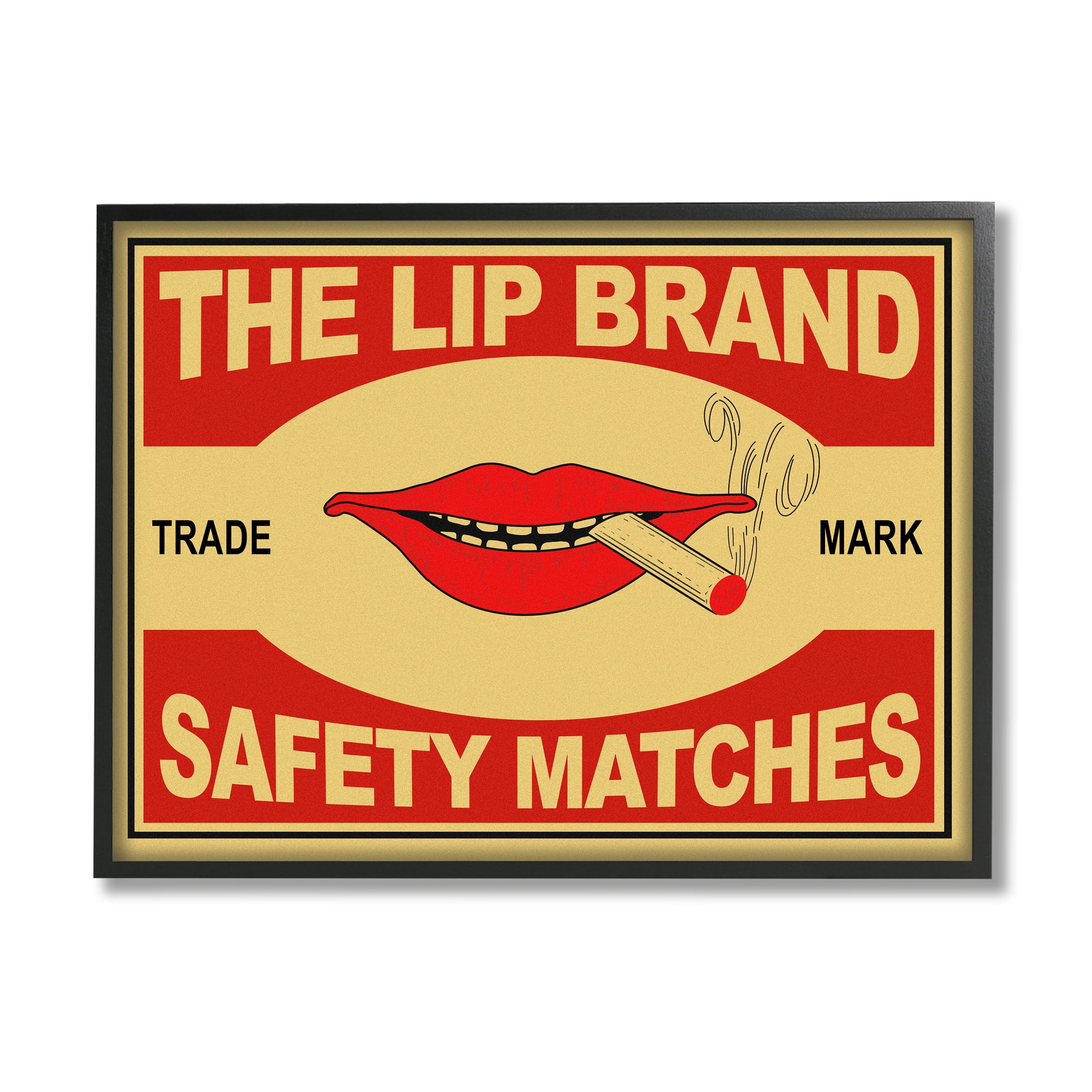 Stupell Industries The Lip Brand Safety Matches Sign Cigarette, 16 x 20, Designed by Mark Rogan
