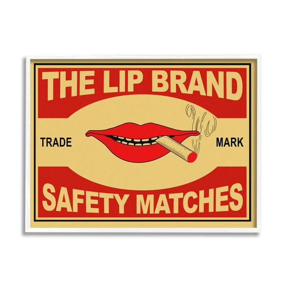 Stupell Industries The Lip Brand Safety Matches Sign Cigarette, 16 x 20, Designed by Mark Rogan