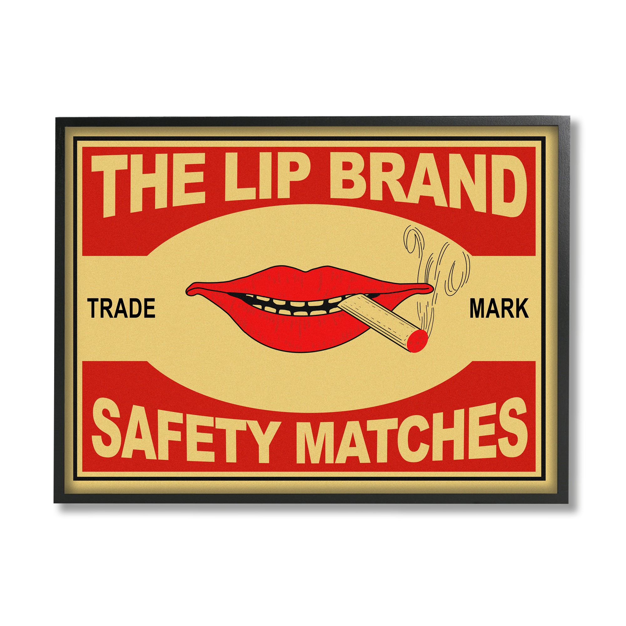 Stupell Industries The Lip Brand Safety Matches Sign Cigarette, 24 x 30, Designed by Mark Rogan
