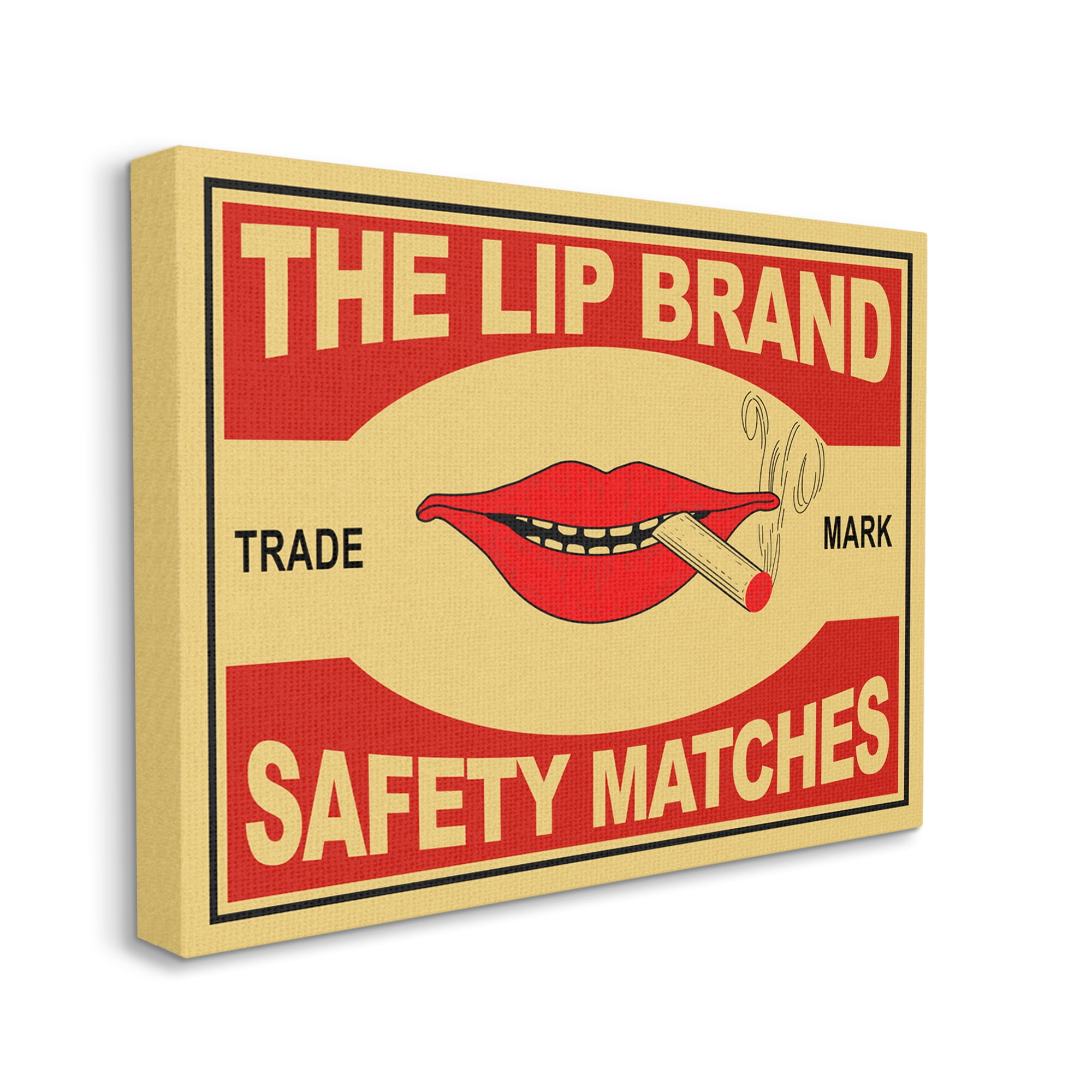 Stupell Industries The Lip Brand Safety Matches Sign Cigarette, 30 x 40, Designed by Mark Rogan