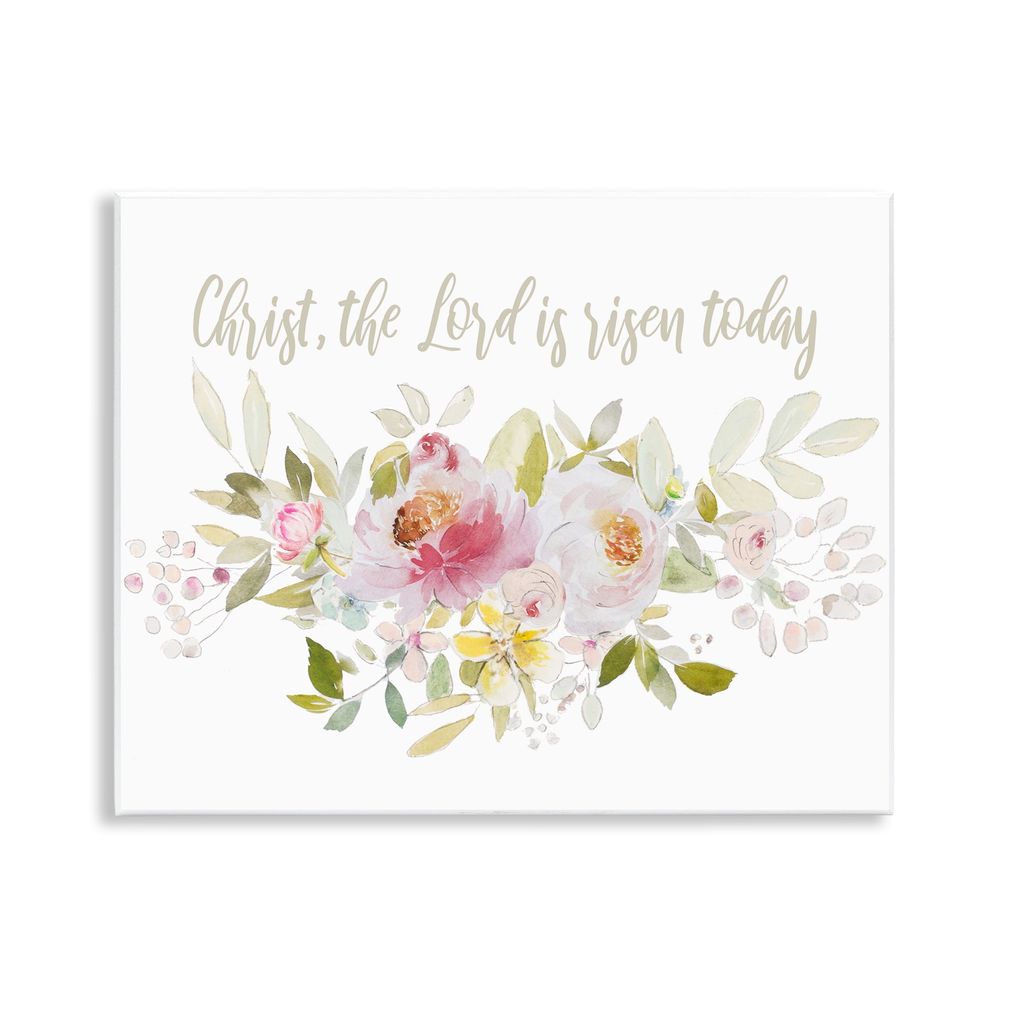 Stupell Industries The Lord Is Risen Florals Wall Plaque Art, design by Patricia Pinto