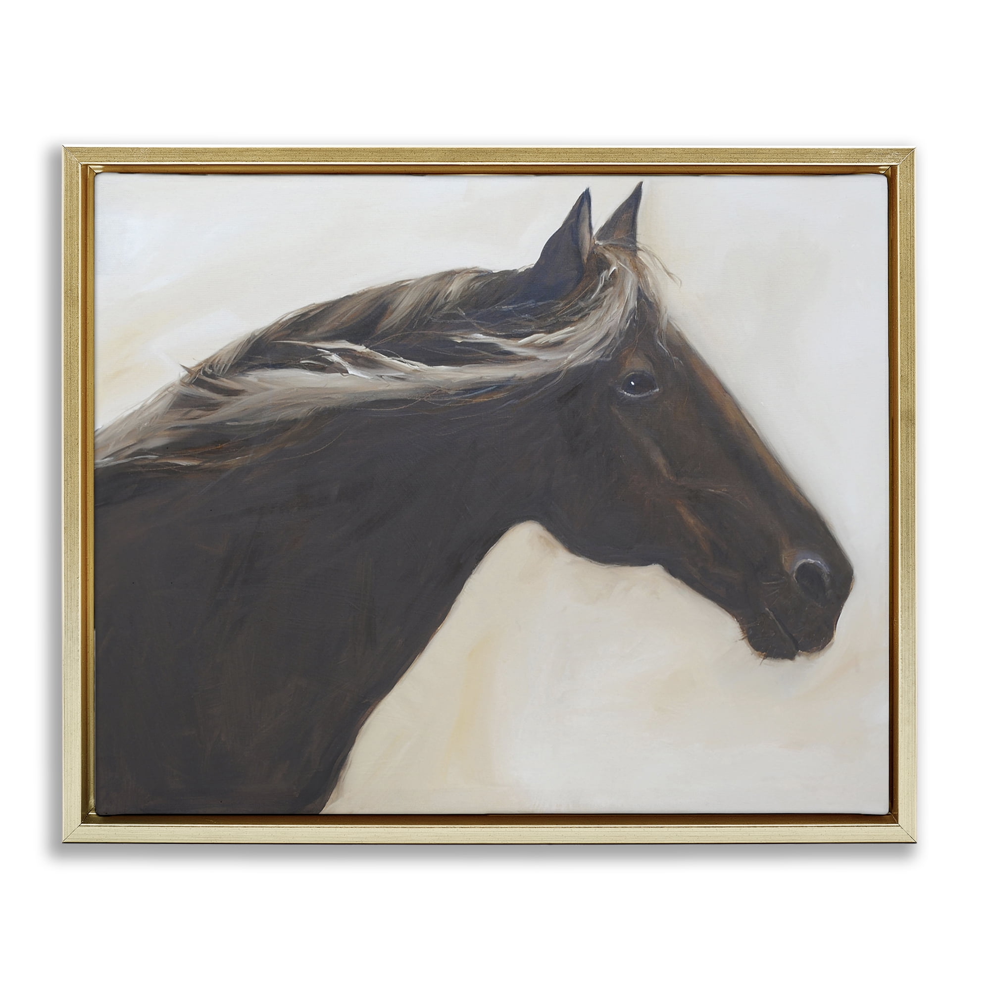 Stupell Industries The Mare In Profile Gold Framed Floater Canvas Wall Art, design by Jadei Graphics