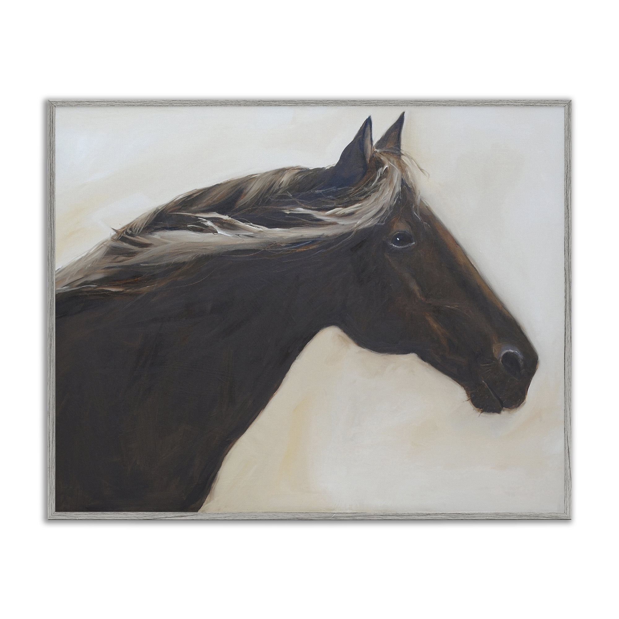 Stupell Industries The Mare In Profile Gray Framed Giclee Art, design by Jadei Graphics