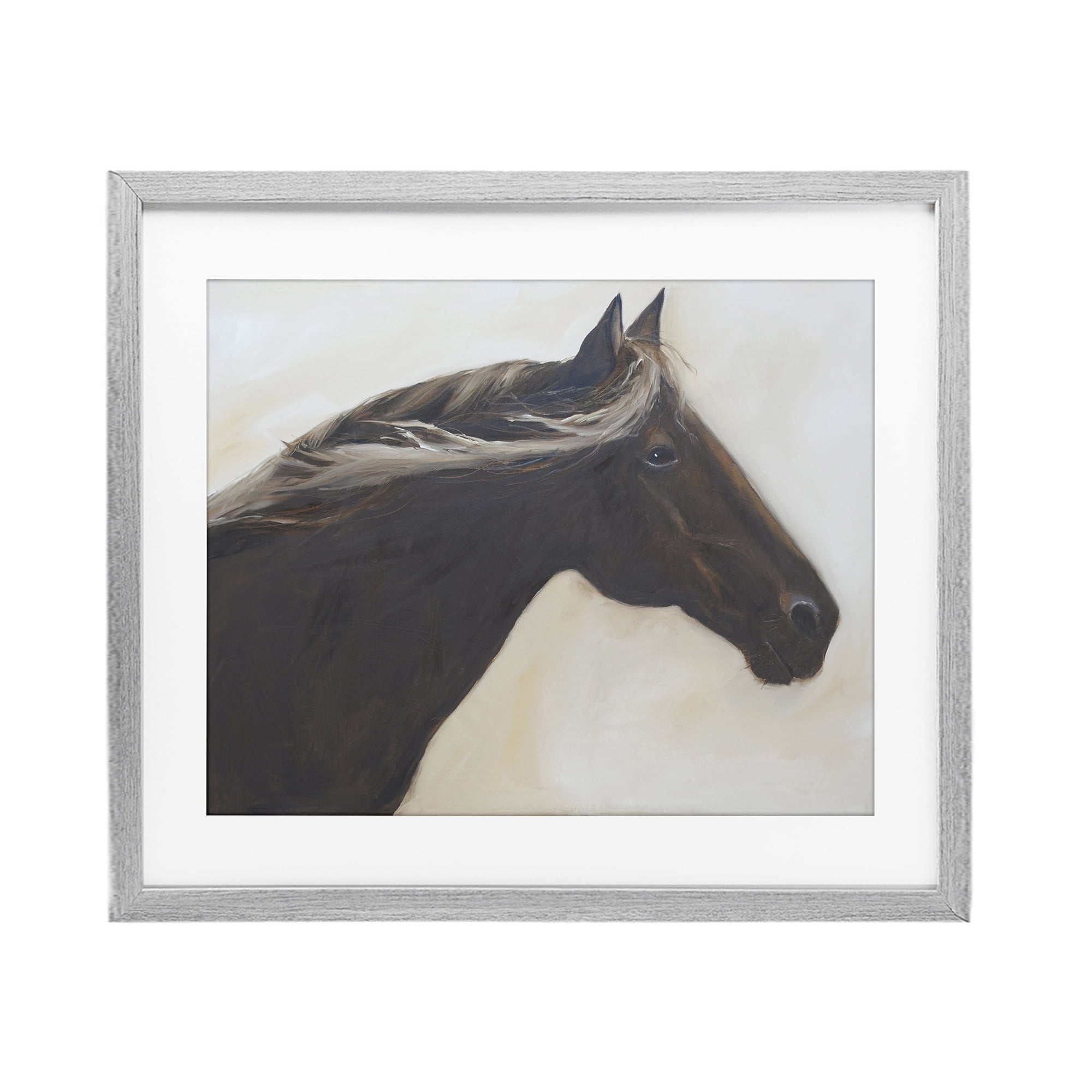 Stupell Industries The Mare In Profile Gray Framed Print Under Glass, design by Jadei Graphics