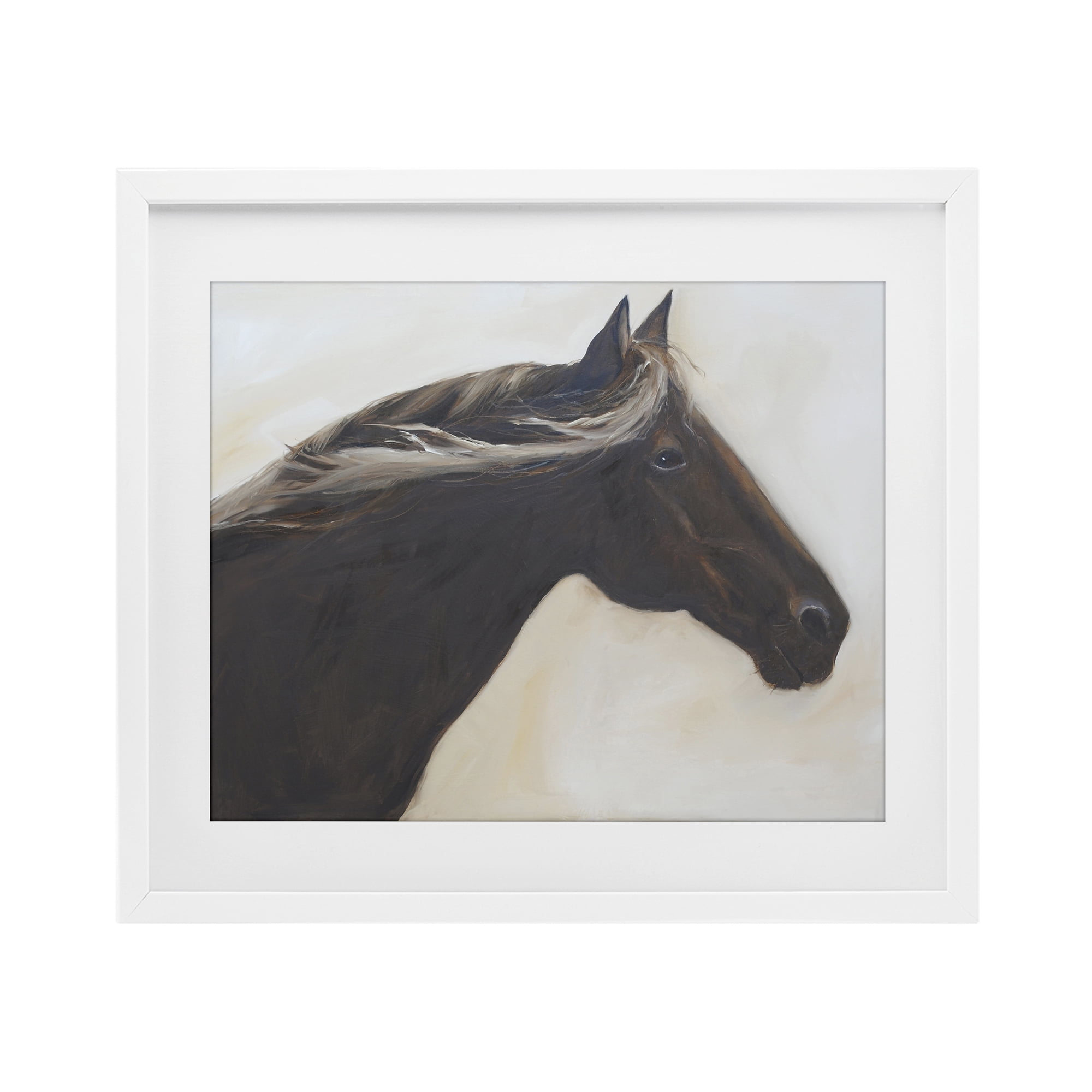 Stupell Industries The Mare In Profile White Framed Print Under Glass, design by Jadei Graphics