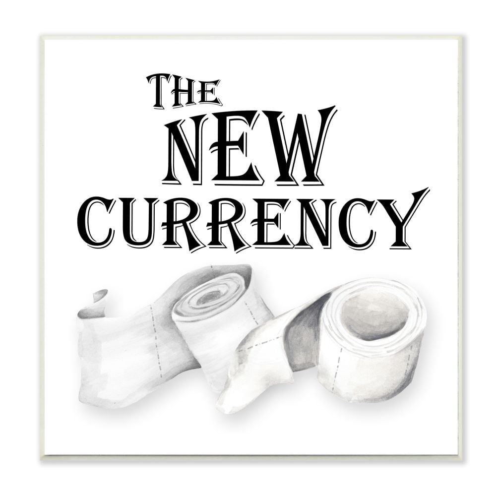 Stupell Industries The New Currency Phrase Bathroom Toilet Paper Quote Wall Plaque Design by Gail Green Licensing and Design Limited