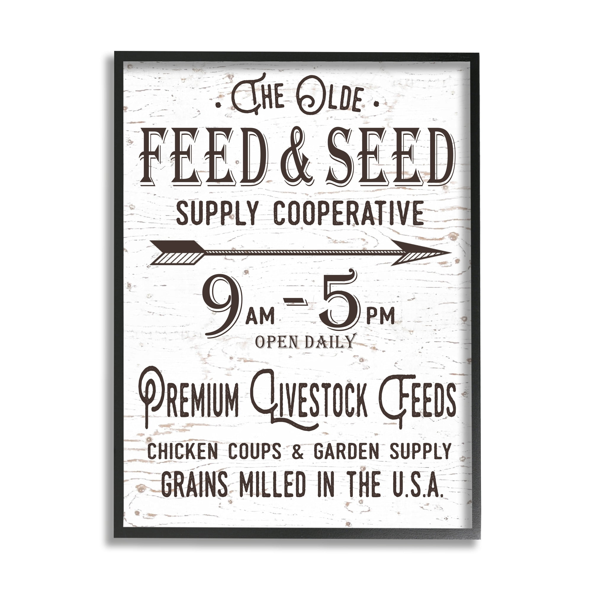 Stupell Industries The Old Feed and Seed Co-Op, 24 x 30,Design by Lettered and Lined