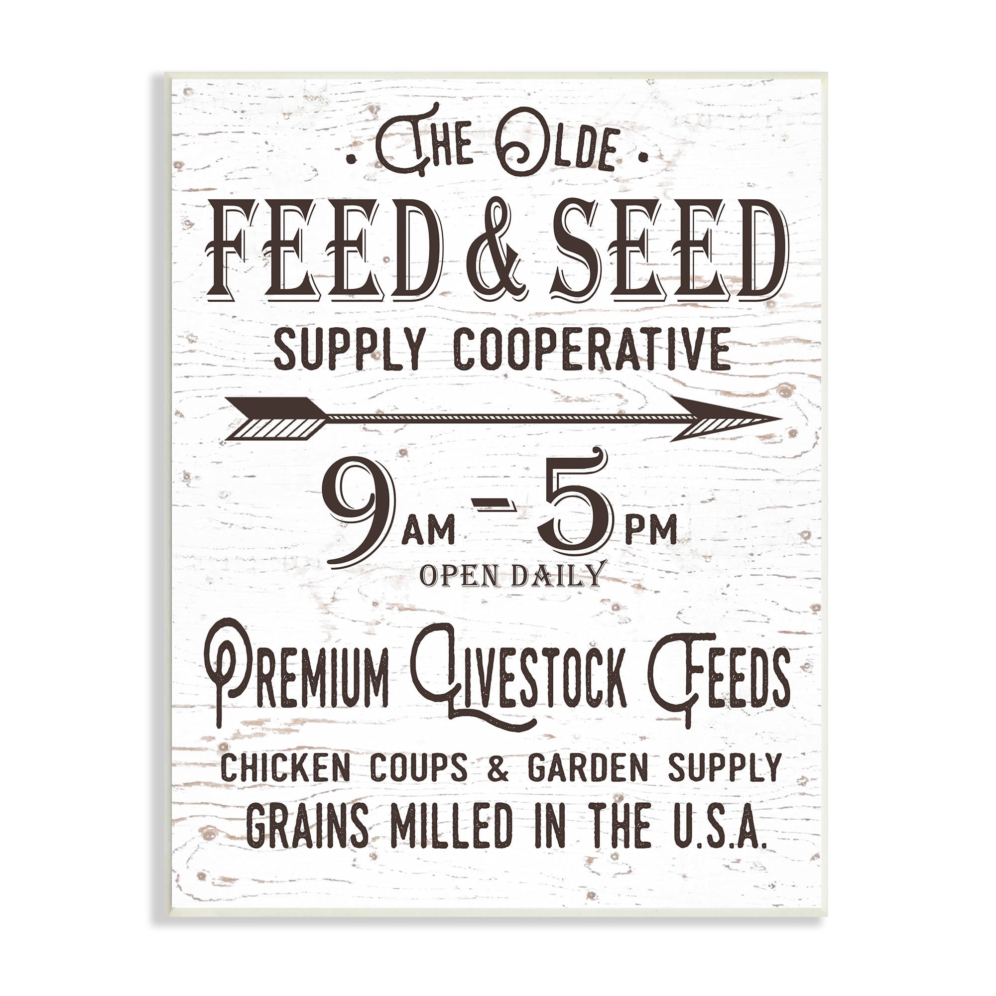 Stupell Industries The Old Feed and Seed Co-Op Typography Painting Unframed Art Print Wall Art, 10 x 15