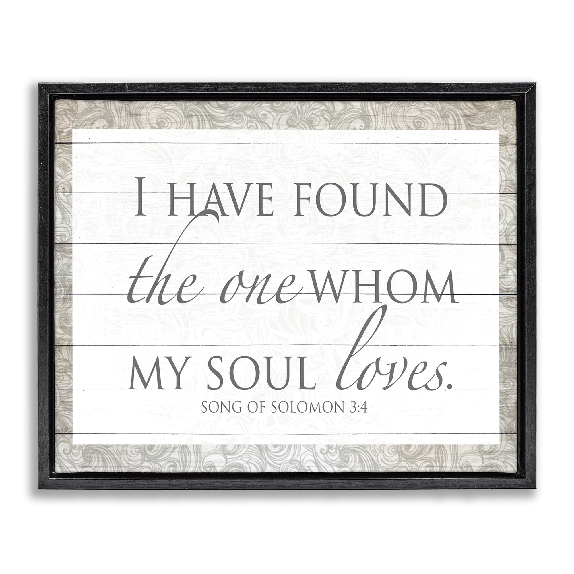 Stupell Industries The One Whom My Soul Loves Black Framed Floater Canvas Wall Art, design by SD Graphics Studio