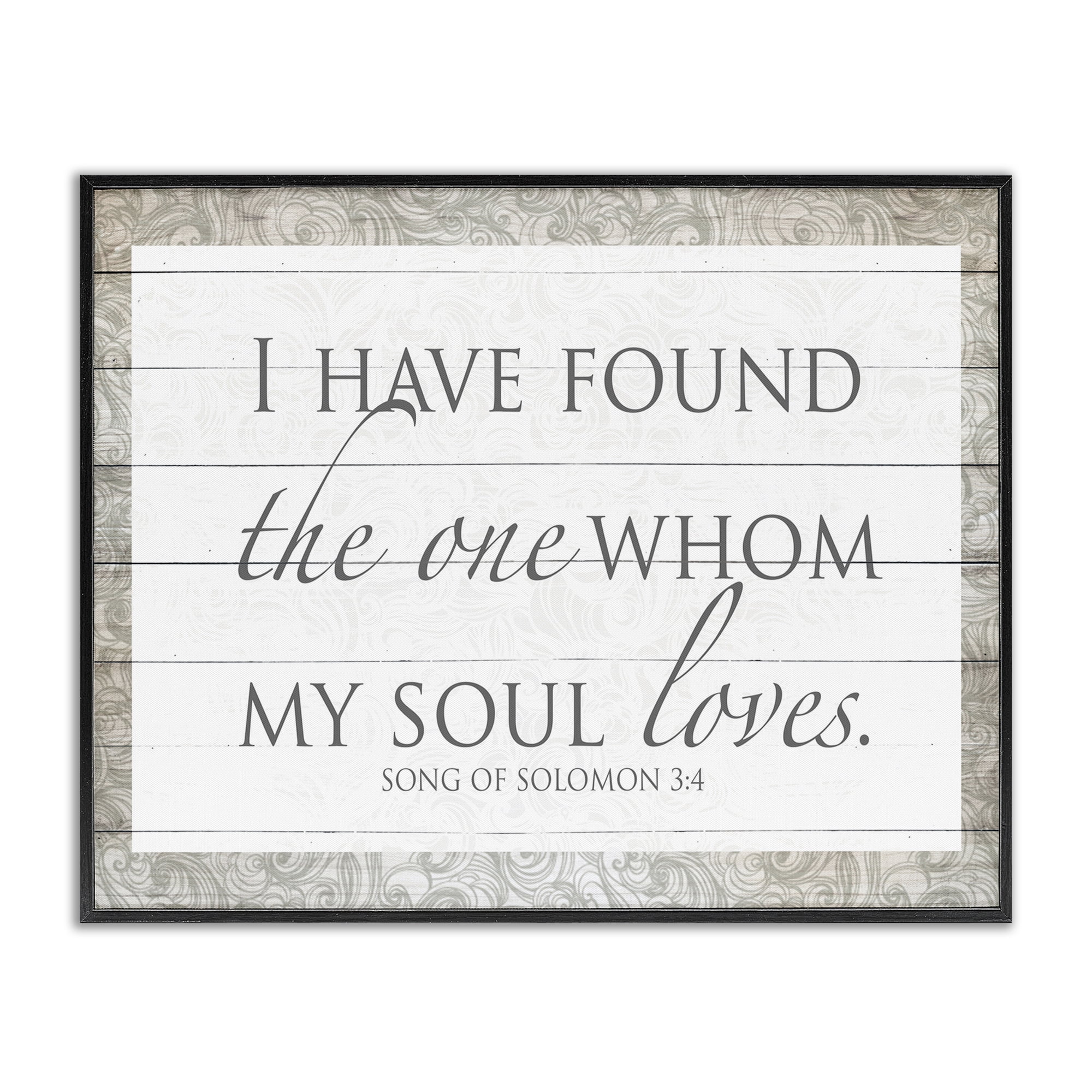 Stupell Industries The One Whom My Soul Loves Black Framed Giclee Art, design by SD Graphics Studio