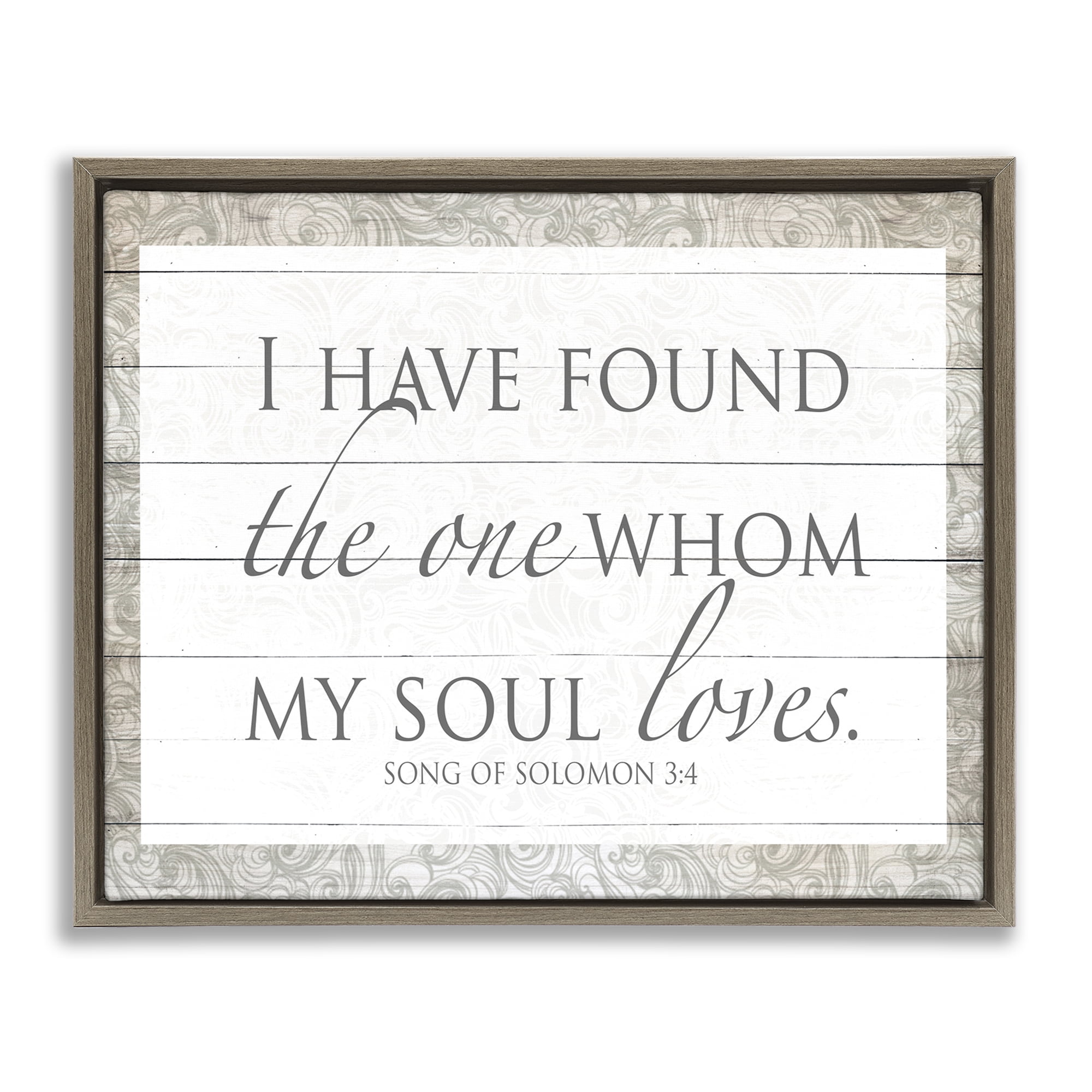 Stupell Industries The One Whom My Soul Loves Brown Framed Floater Canvas Wall Art, design by SD Graphics Studio