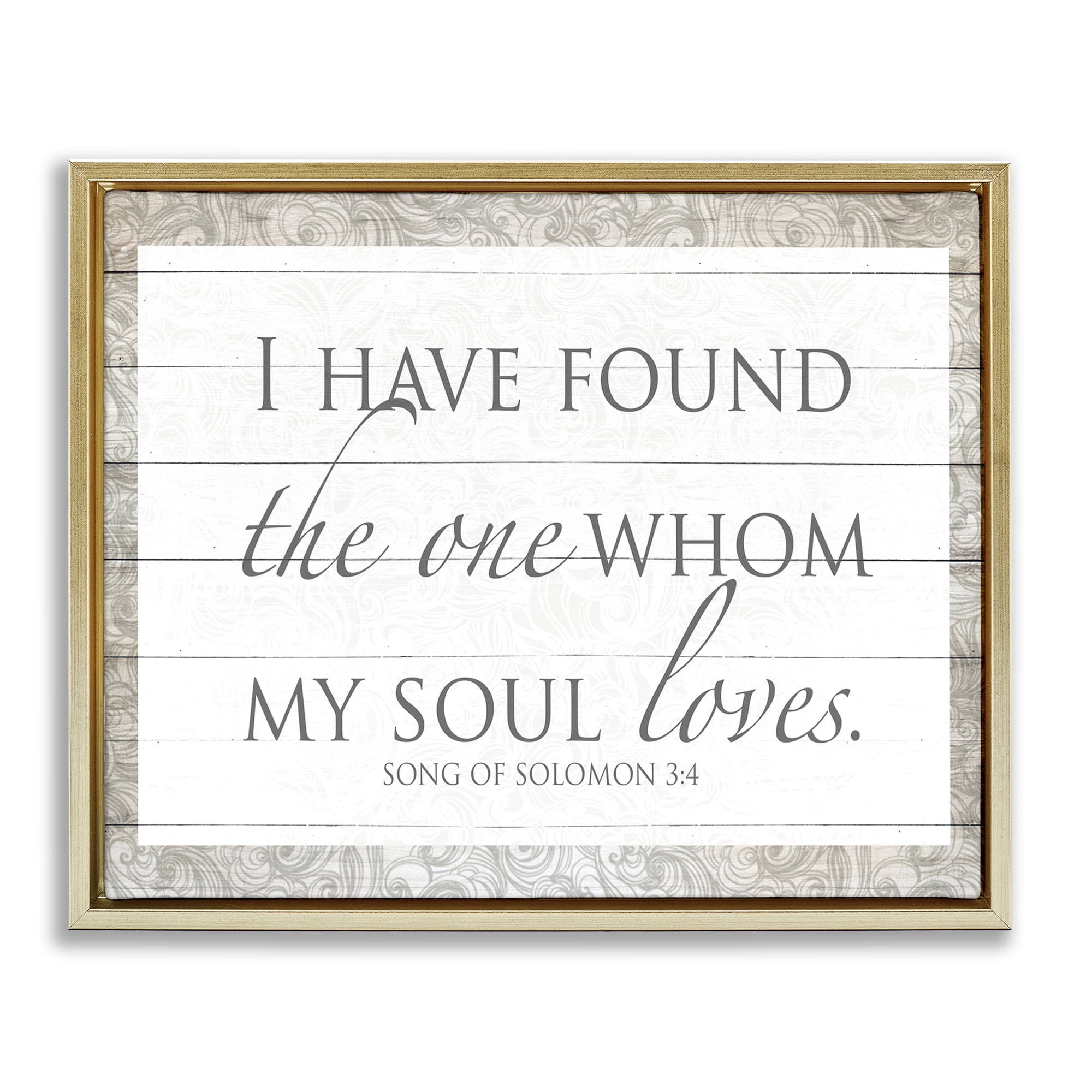 Stupell Industries The One Whom My Soul Loves Gold Framed Floater Canvas Wall Art, design by SD Graphics Studio
