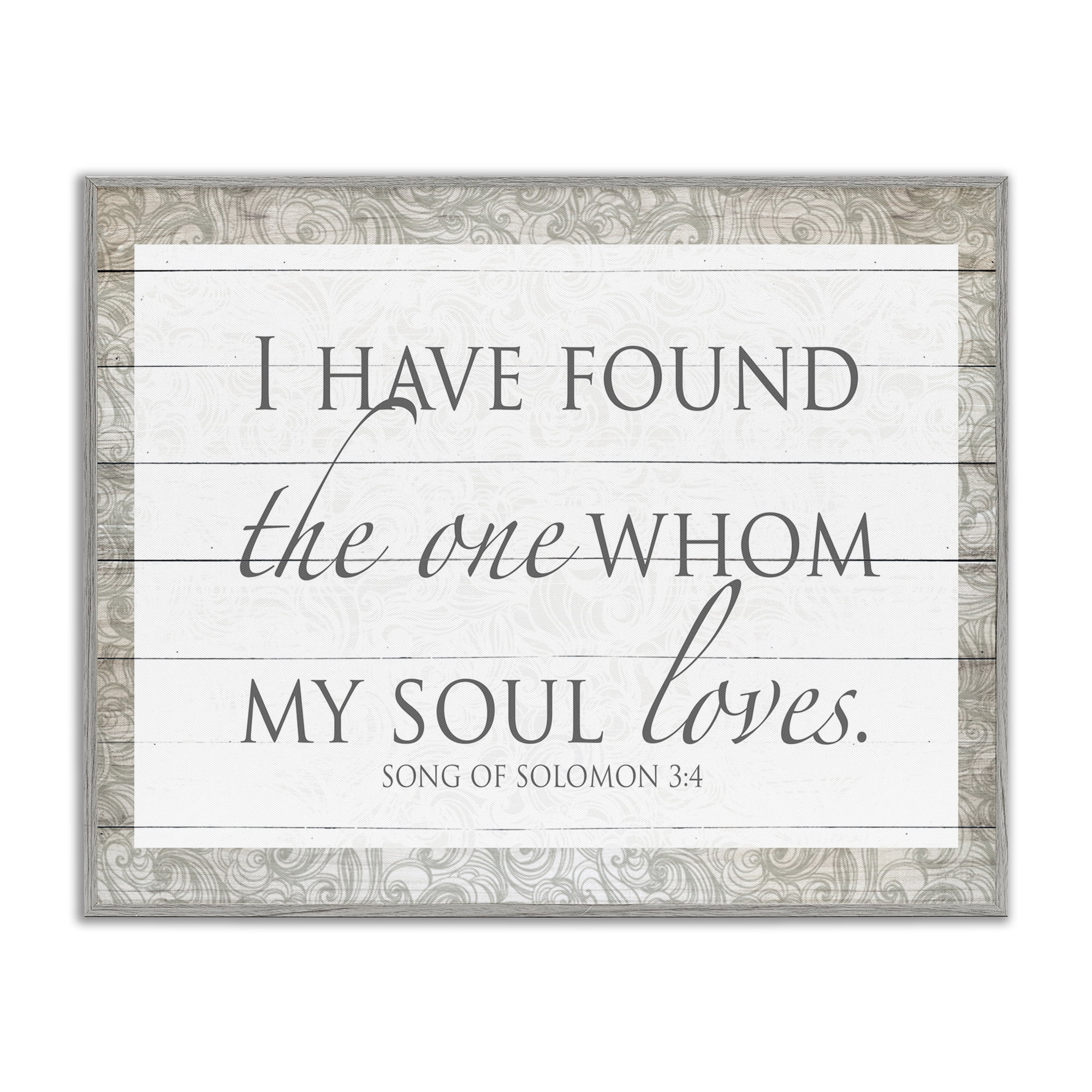 Stupell Industries The One Whom My Soul Loves Gray Framed Giclee Art, design by SD Graphics Studio