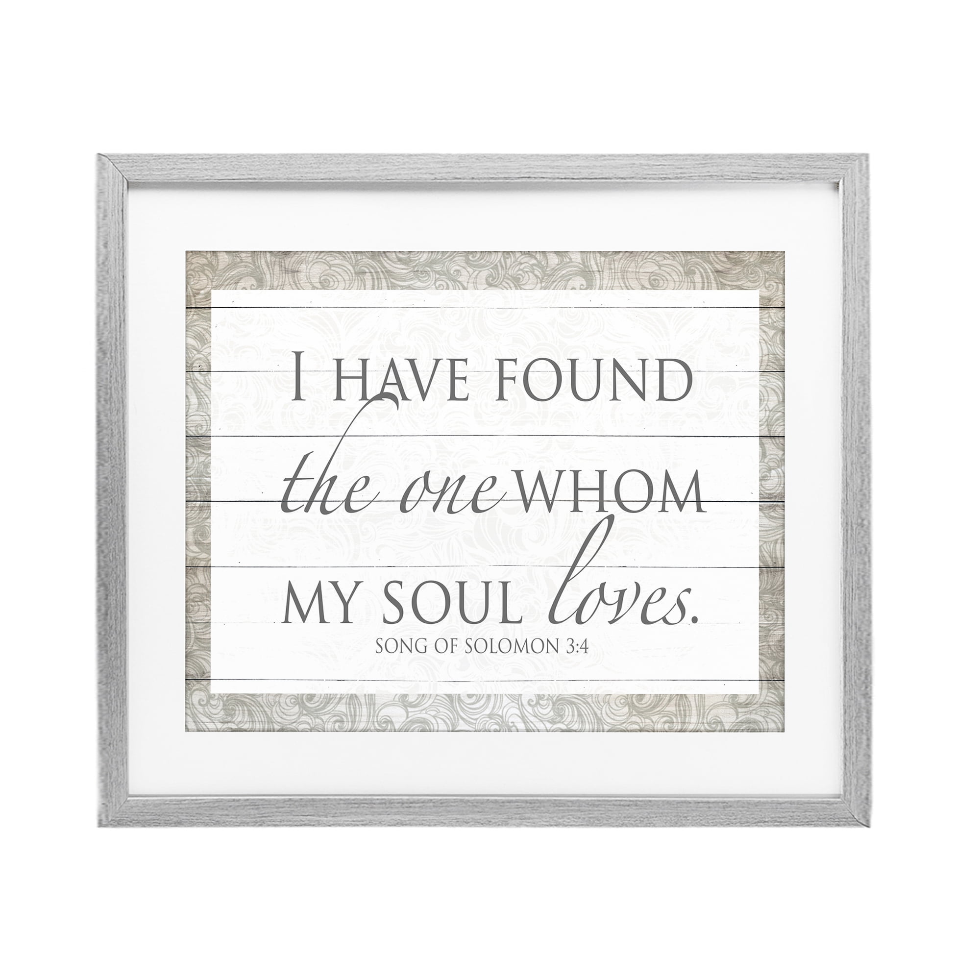 Stupell Industries The One Whom My Soul Loves Gray Framed Print Under Glass, design by SD Graphics Studio