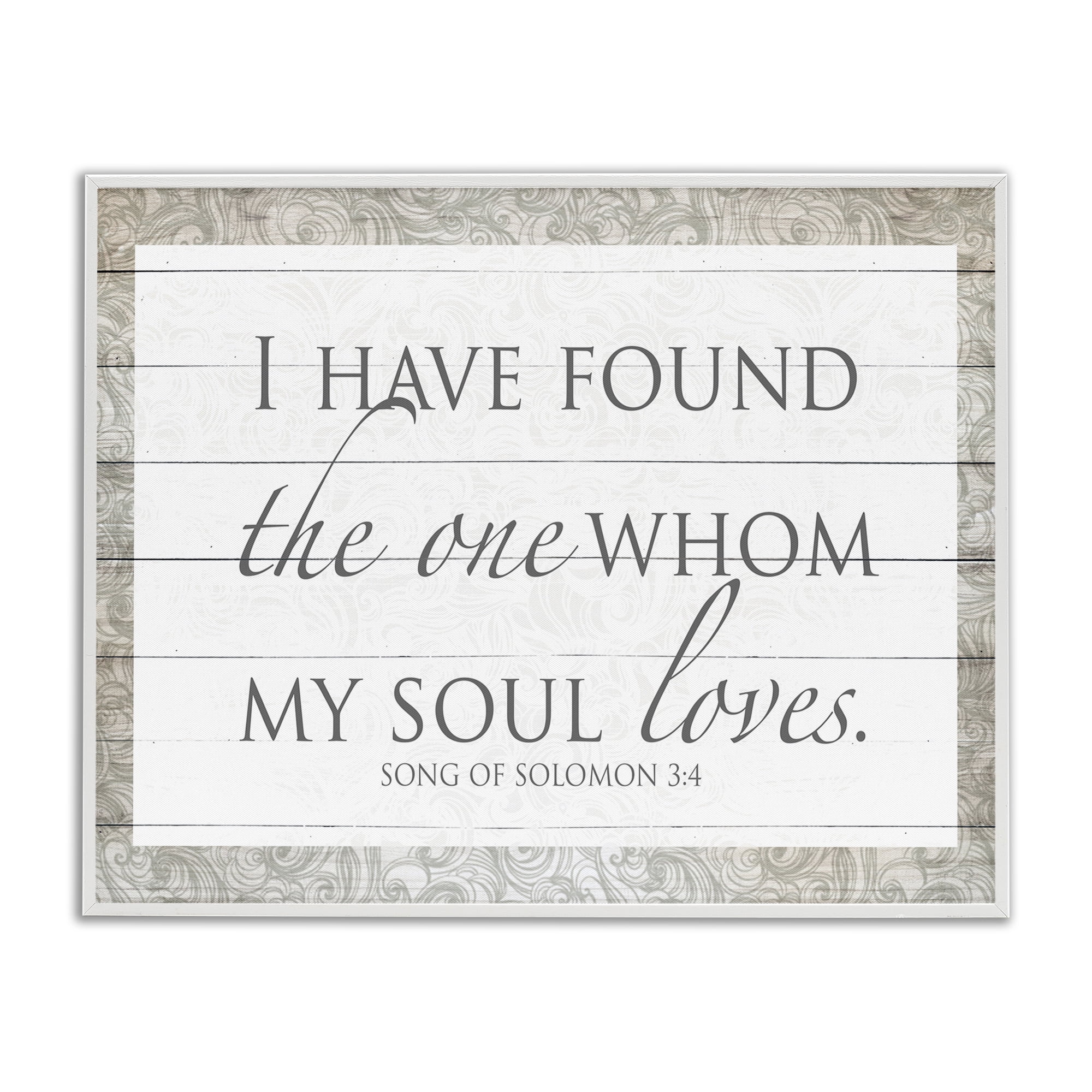 Stupell Industries The One Whom My Soul Loves White Framed Giclee Art, design by SD Graphics Studio