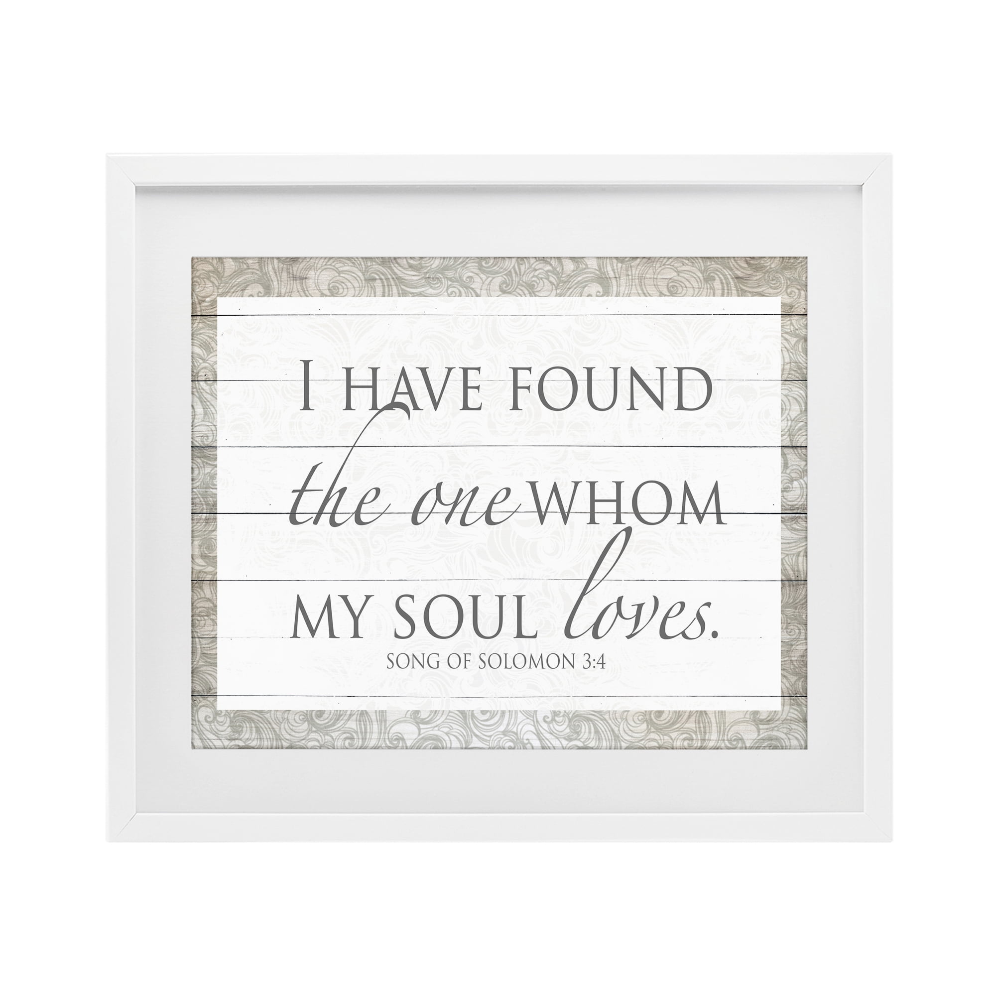 Stupell Industries The One Whom My Soul Loves White Framed Print Under Glass, design by SD Graphics Studio