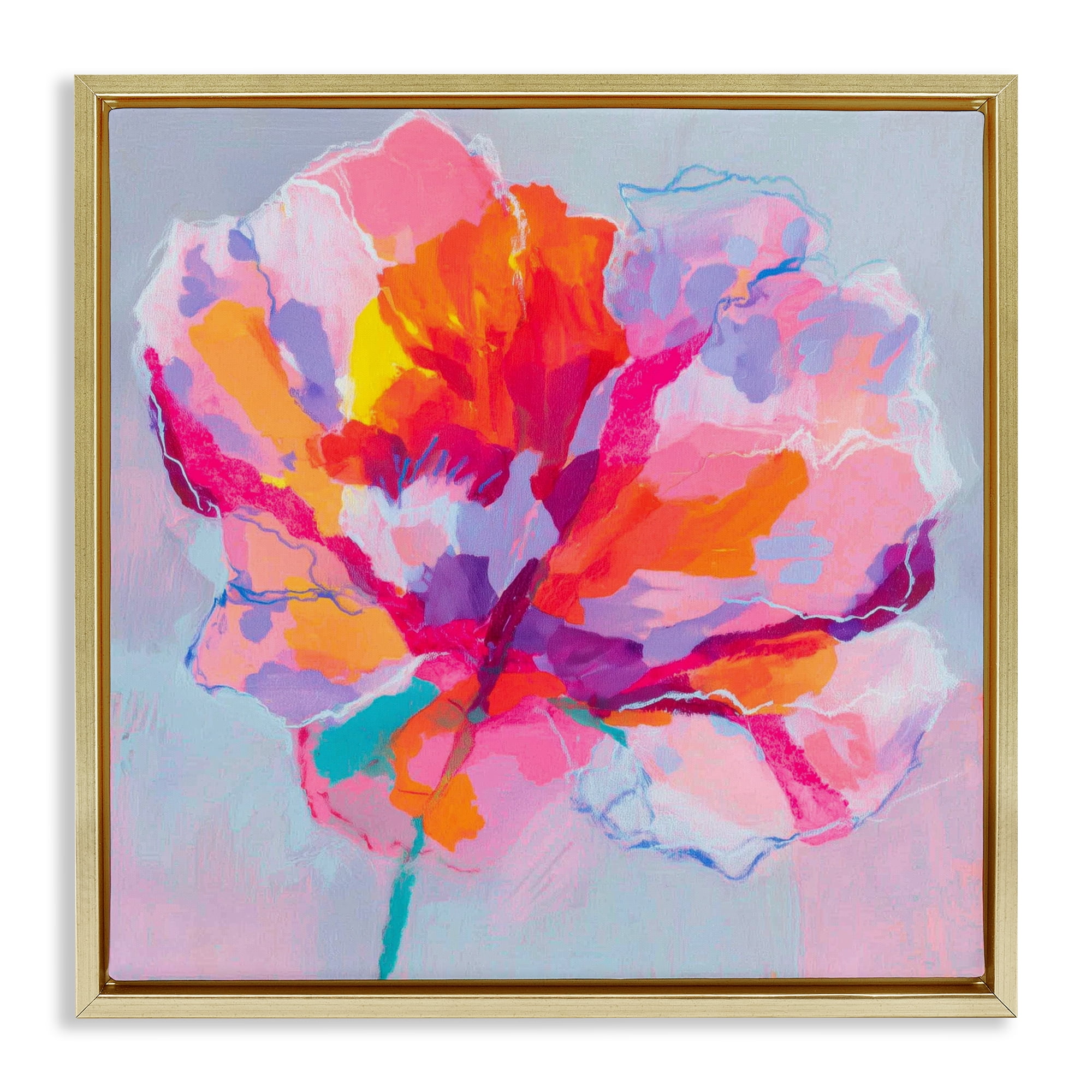 Stupell Industries The Open Petal Expression Gold Framed Floater Canvas Wall Art, design by Chromatic Storm Studio