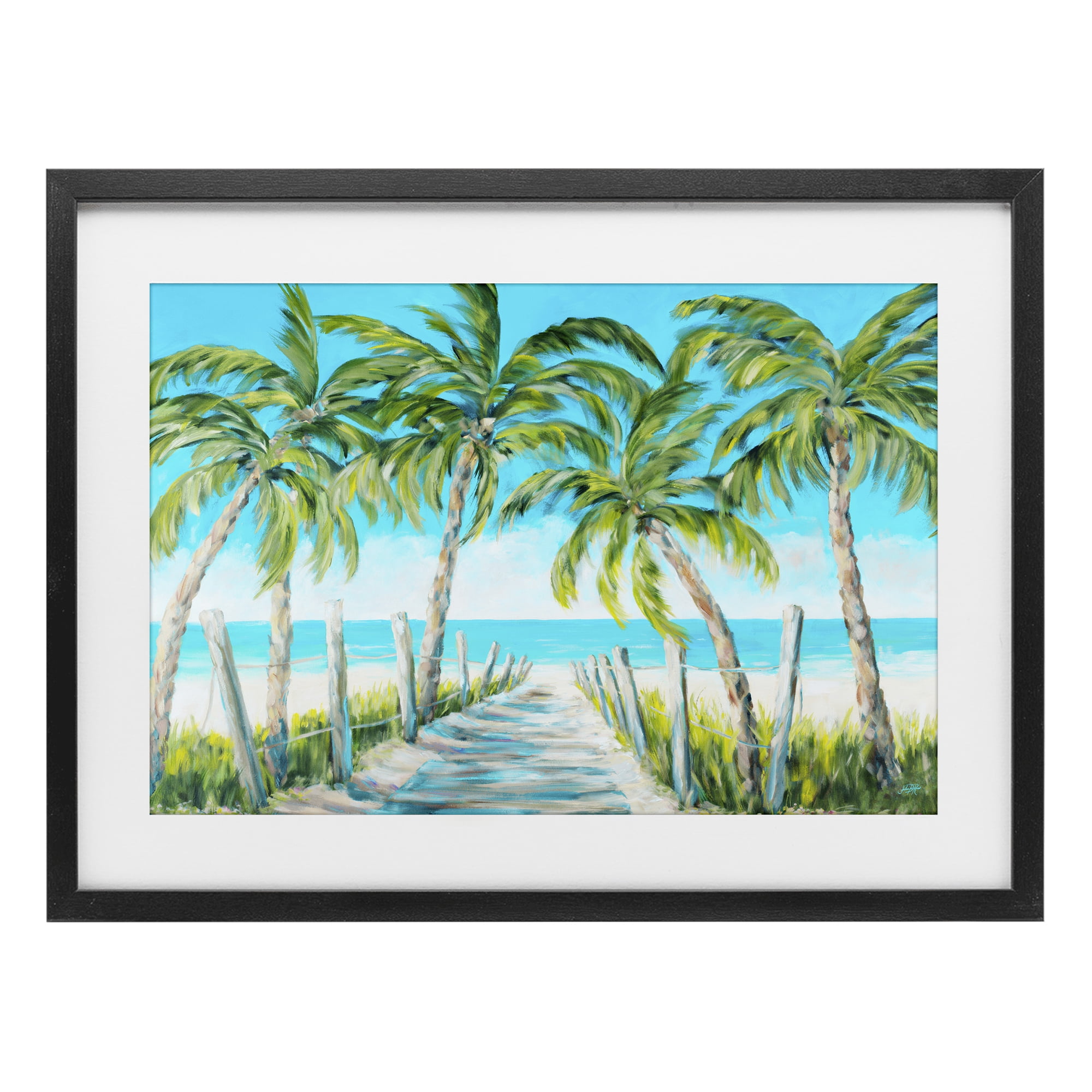 Stupell Industries The Path To Paradise Black Framed Print Under Glass, design by Julie DeRice