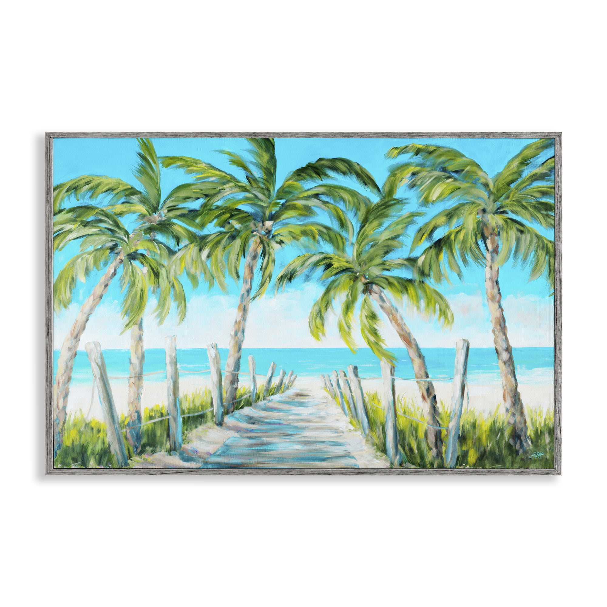 Stupell Industries The Path To Paradise Gray Framed Giclee Art, design by Julie DeRice