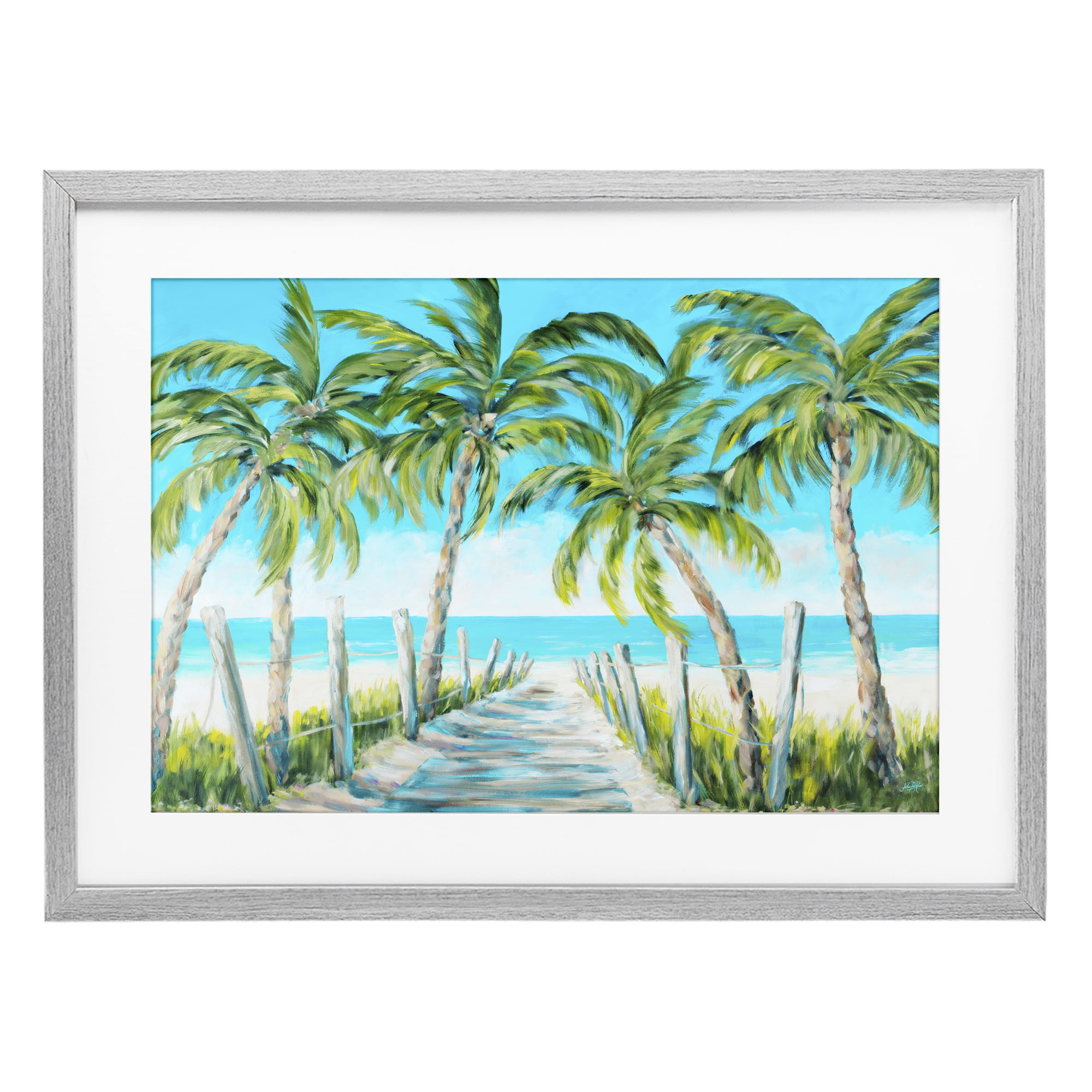 Stupell Industries The Path To Paradise Gray Framed Print Under Glass, design by Julie DeRice