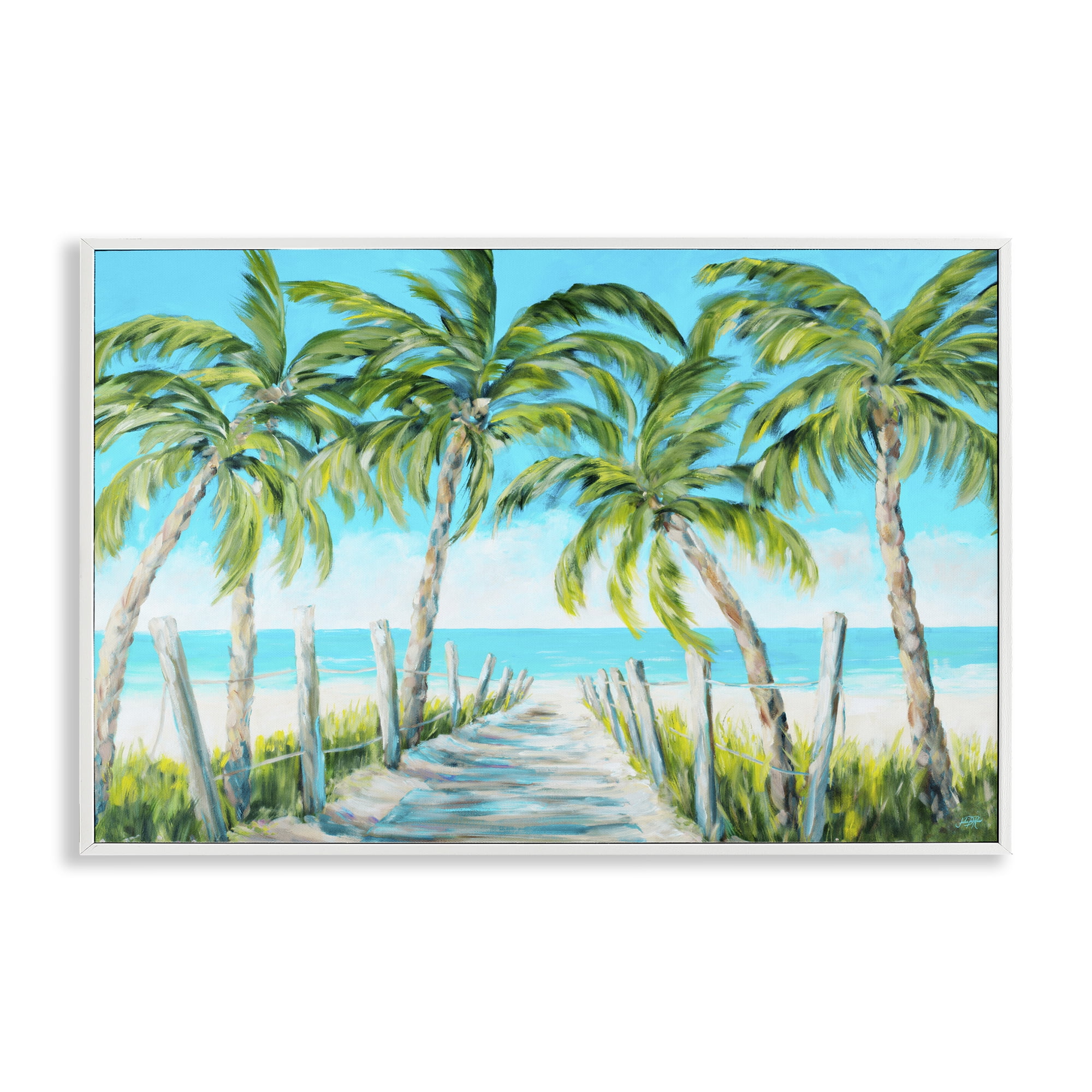 Stupell Industries The Path To Paradise White Framed Giclee Art, design by Julie DeRice