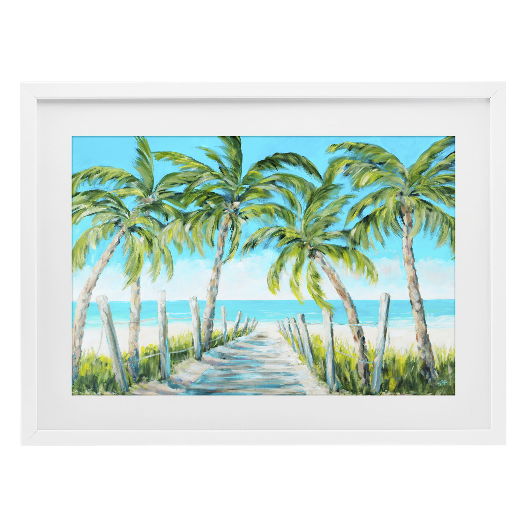 Stupell Industries The Path To Paradise White Framed Print Under Glass, design by Julie DeRice