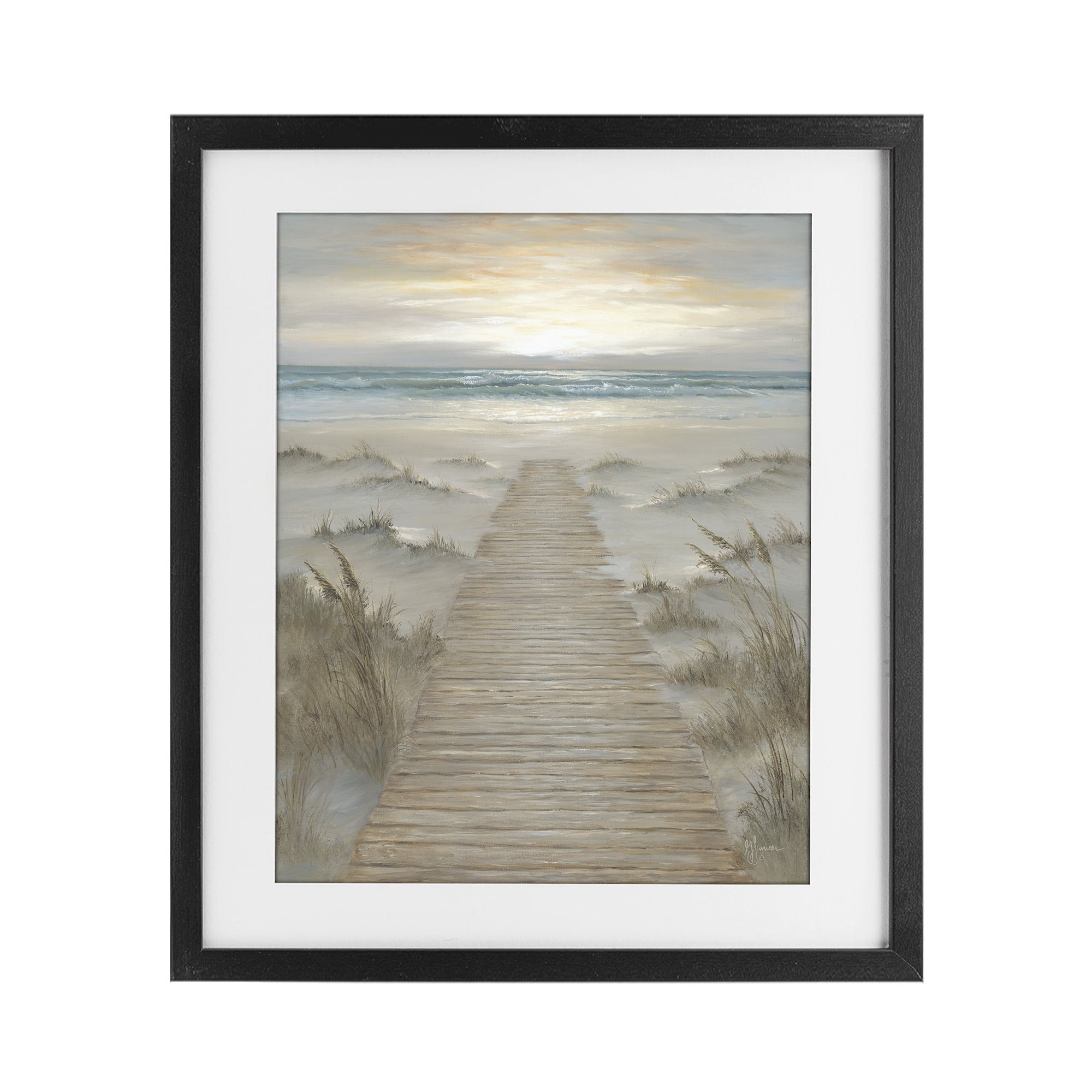 Stupell Industries The Path Towards Sunrise Black Framed Print Under Glass, design by Georgia Janisse