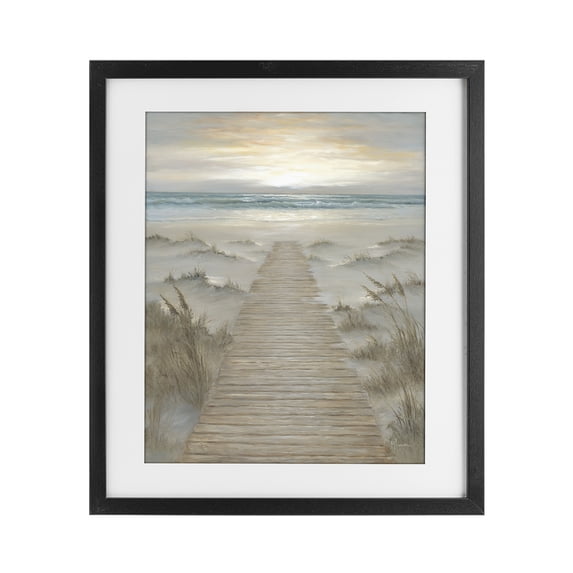Stupell Industries Modern The Path Towards Sunrise Black Framed Print Under Glass, 13 x 16, by Georgia Janisse